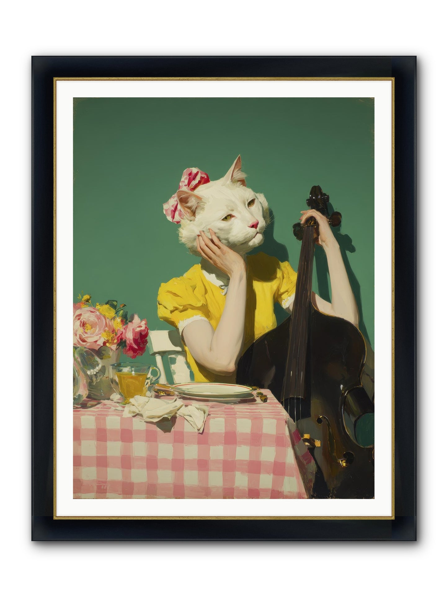 Lemon Debutante Framed Print - Wide Black w/Gold 36x48
