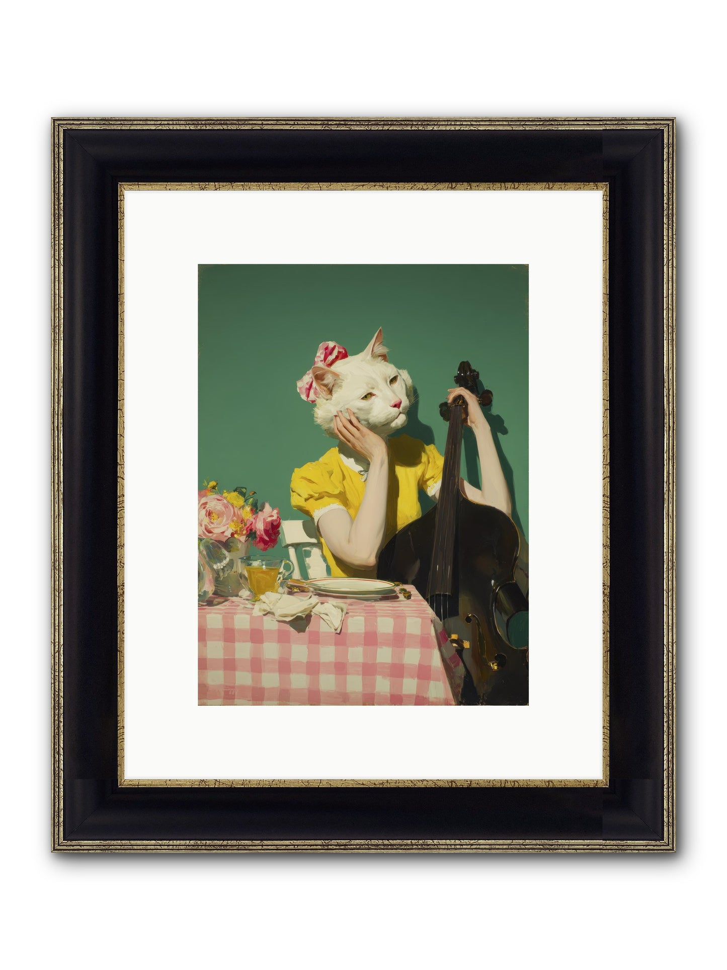 Lemon Debutante Framed Print - Black & Gold 9x12