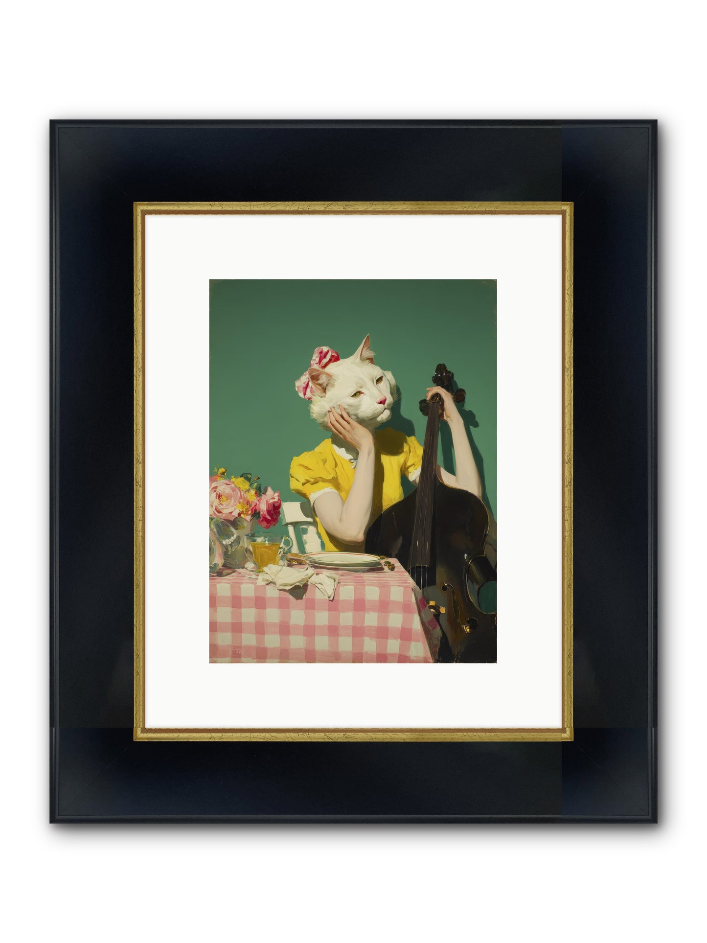 Lemon Debutante Framed Print - Wide Black w/Gold 9x12