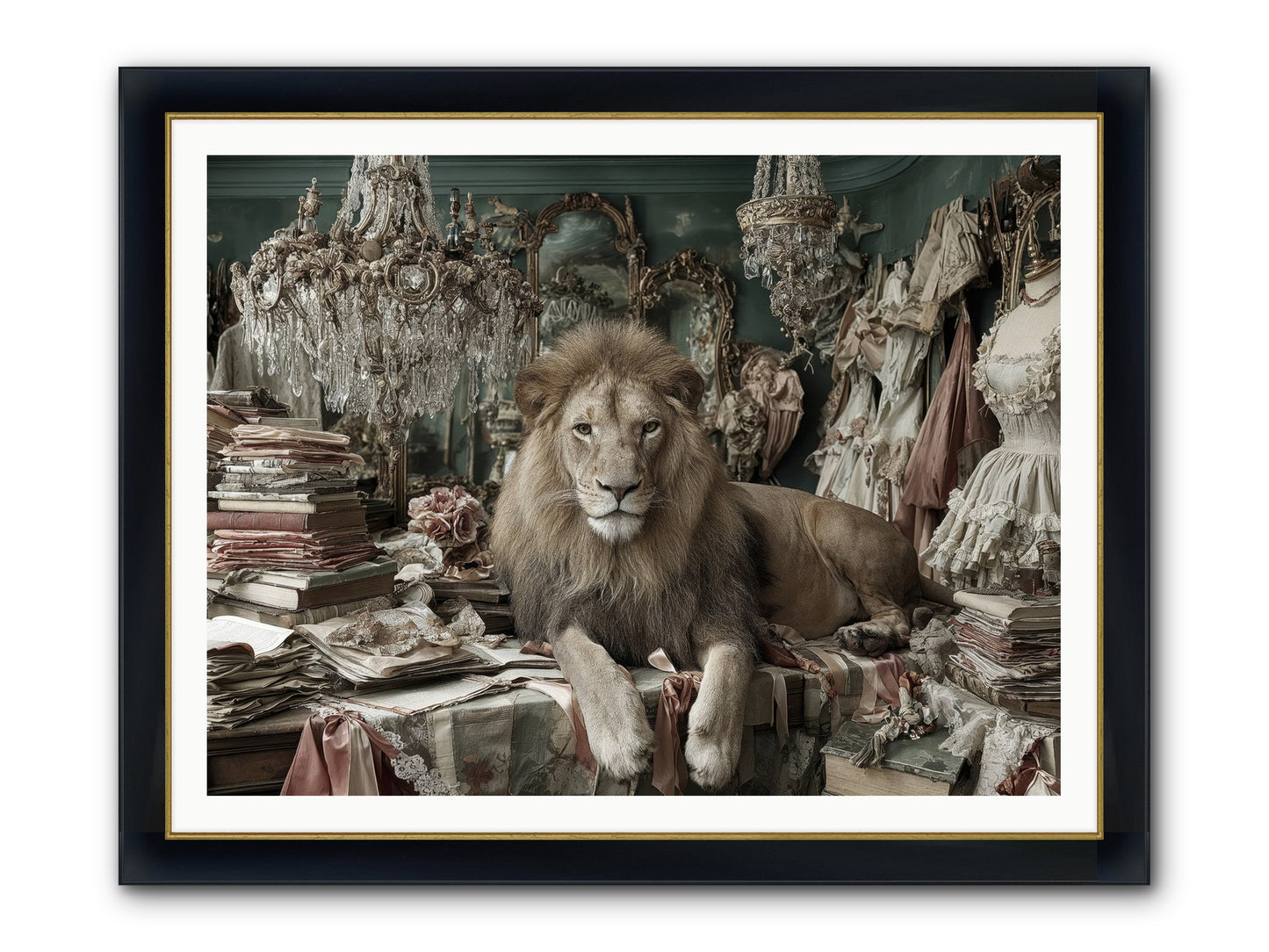 Lemonvale Afternoon Framed Print - Wide Black w/Gold 48x36