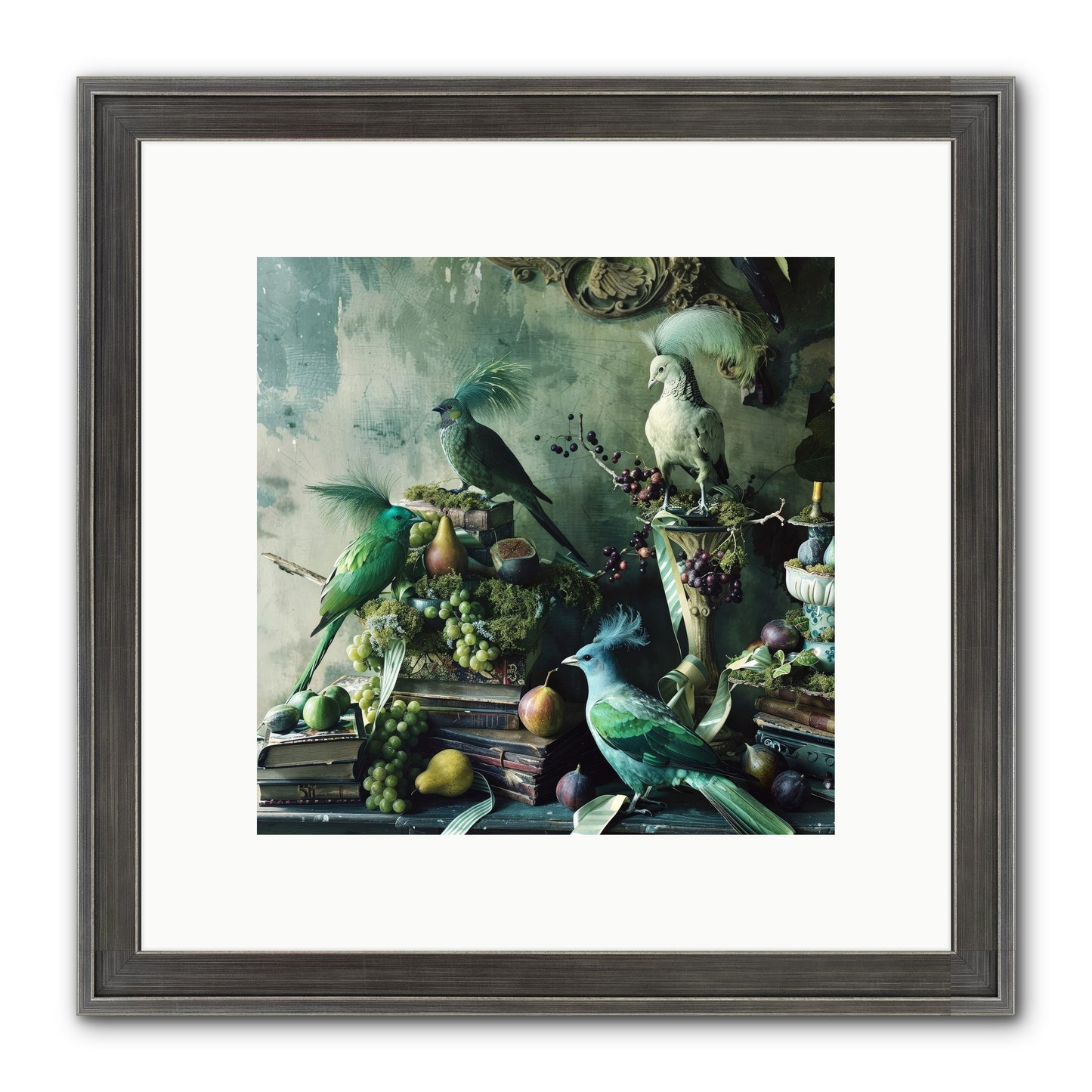 Les Oiseaux Exquis Framed Print - Slimwoods Black/Silver 10x10