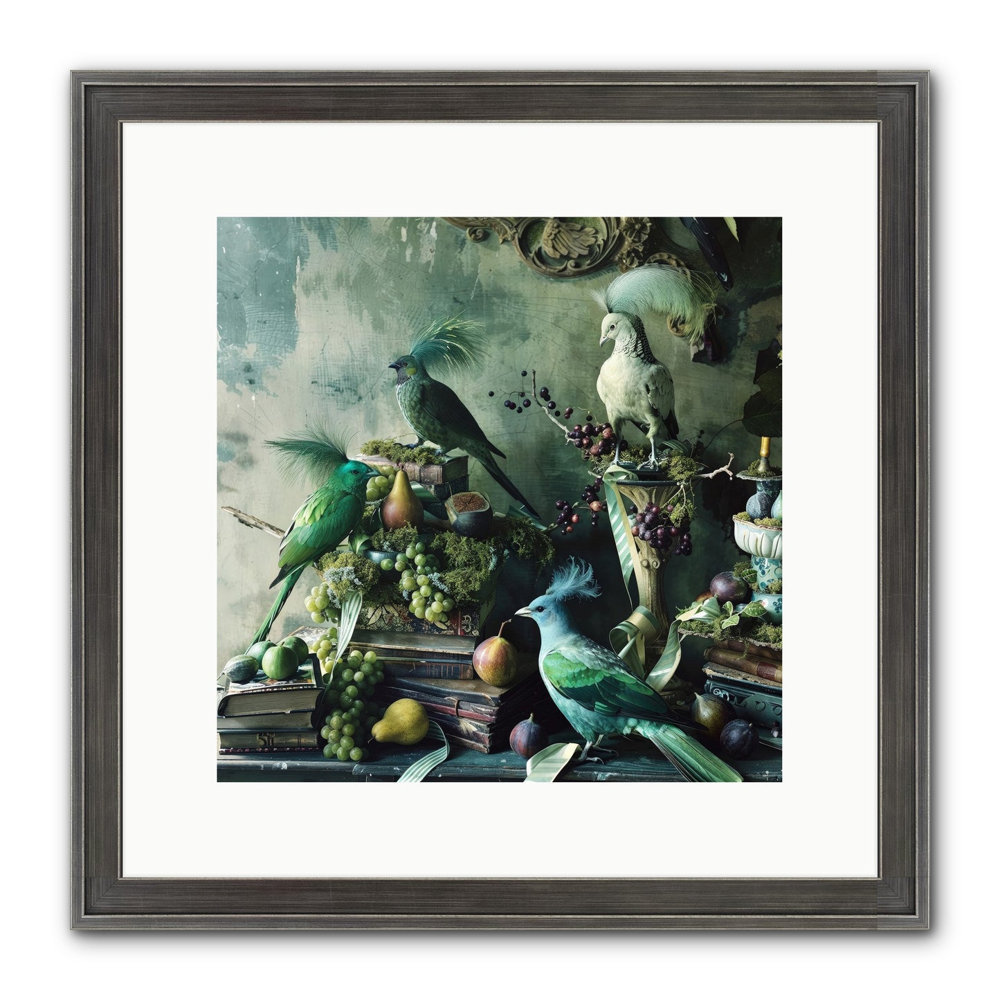 Les Oiseaux Exquis Framed Print - Slimwoods Black/Silver 12x12