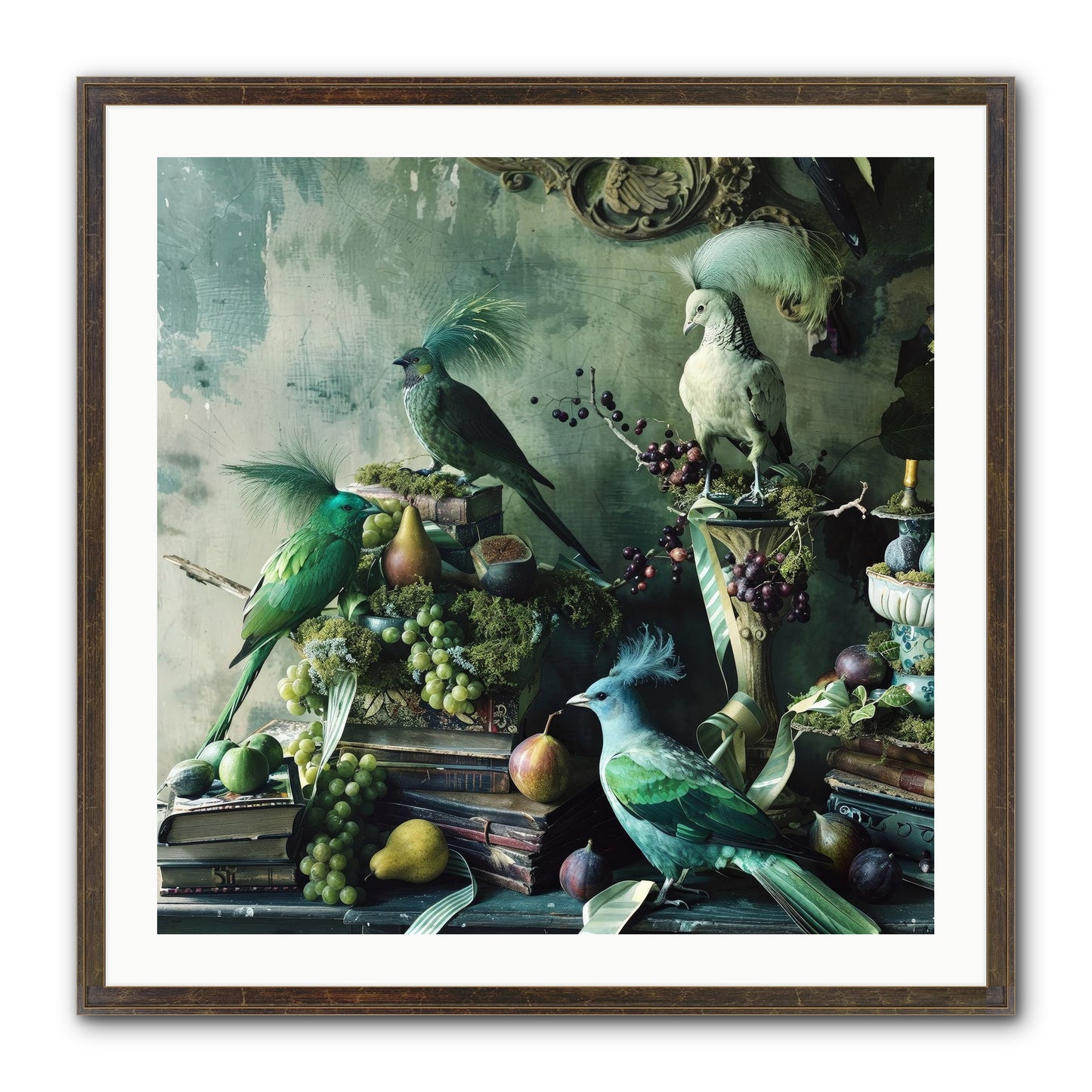 Les Oiseaux Exquis Framed Print - Slimwoods Black/Gold 30x30