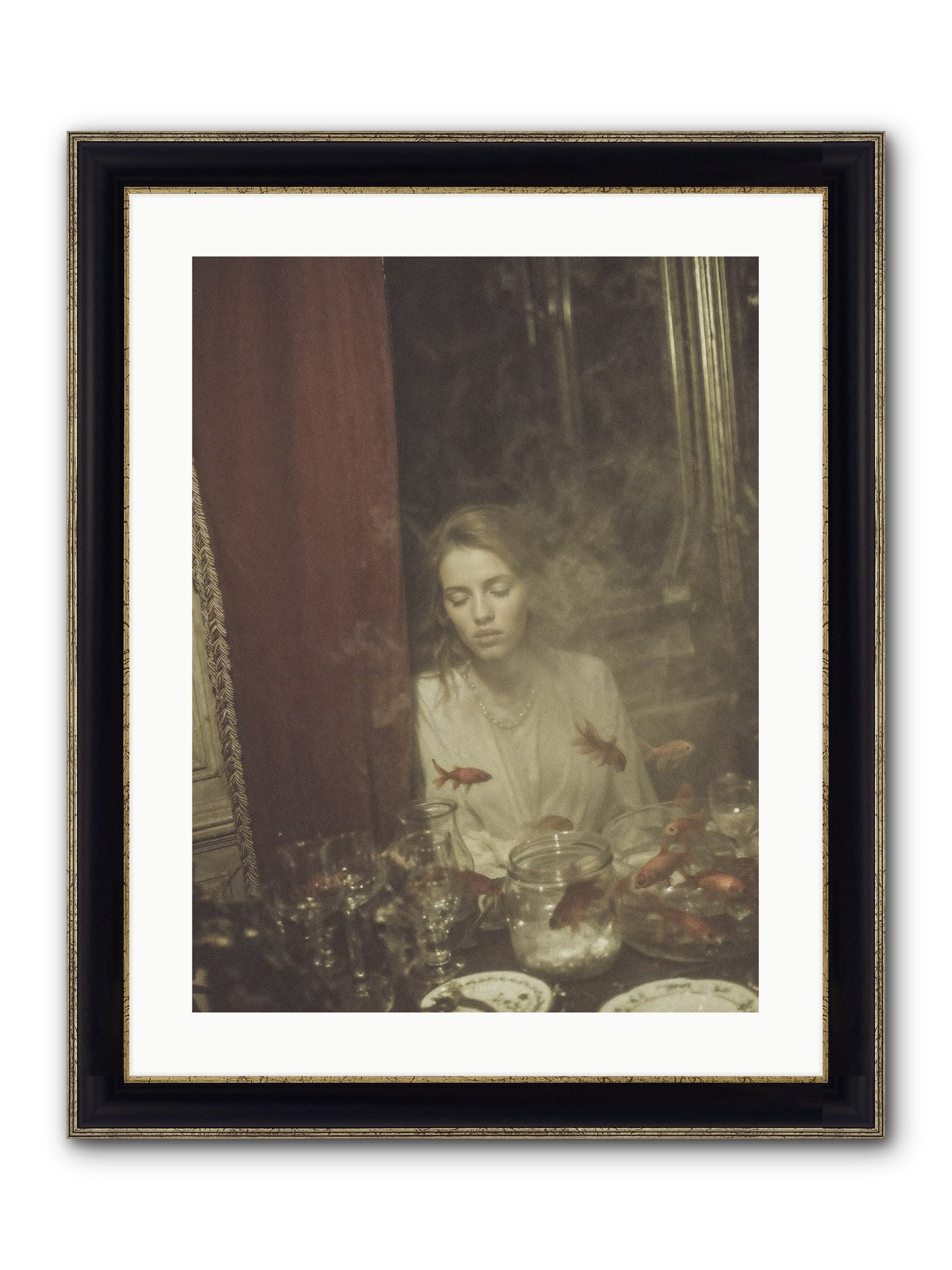 Lessons in Floating Framed Print - Black & Gold 18x24