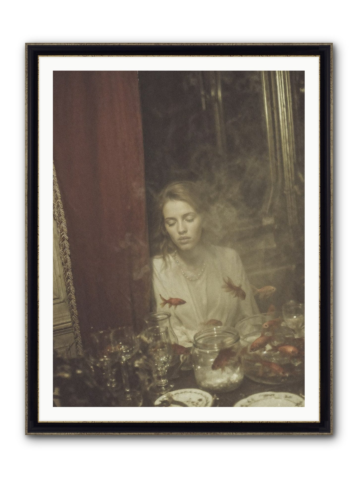 Lessons in Floating Framed Print - Black & Gold 36x48