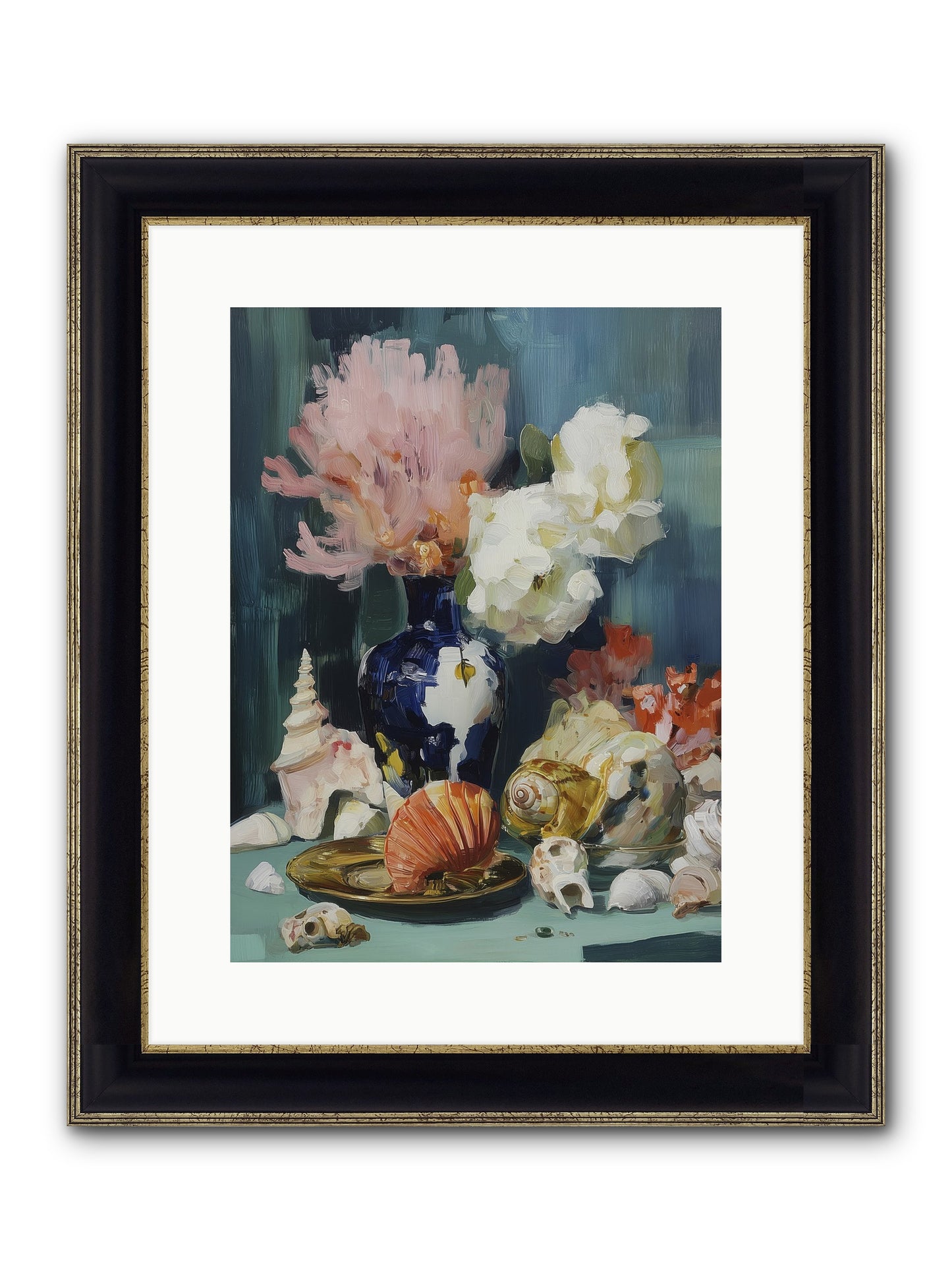 Letter To The Sea Framed Print - Black & Gold 12x16