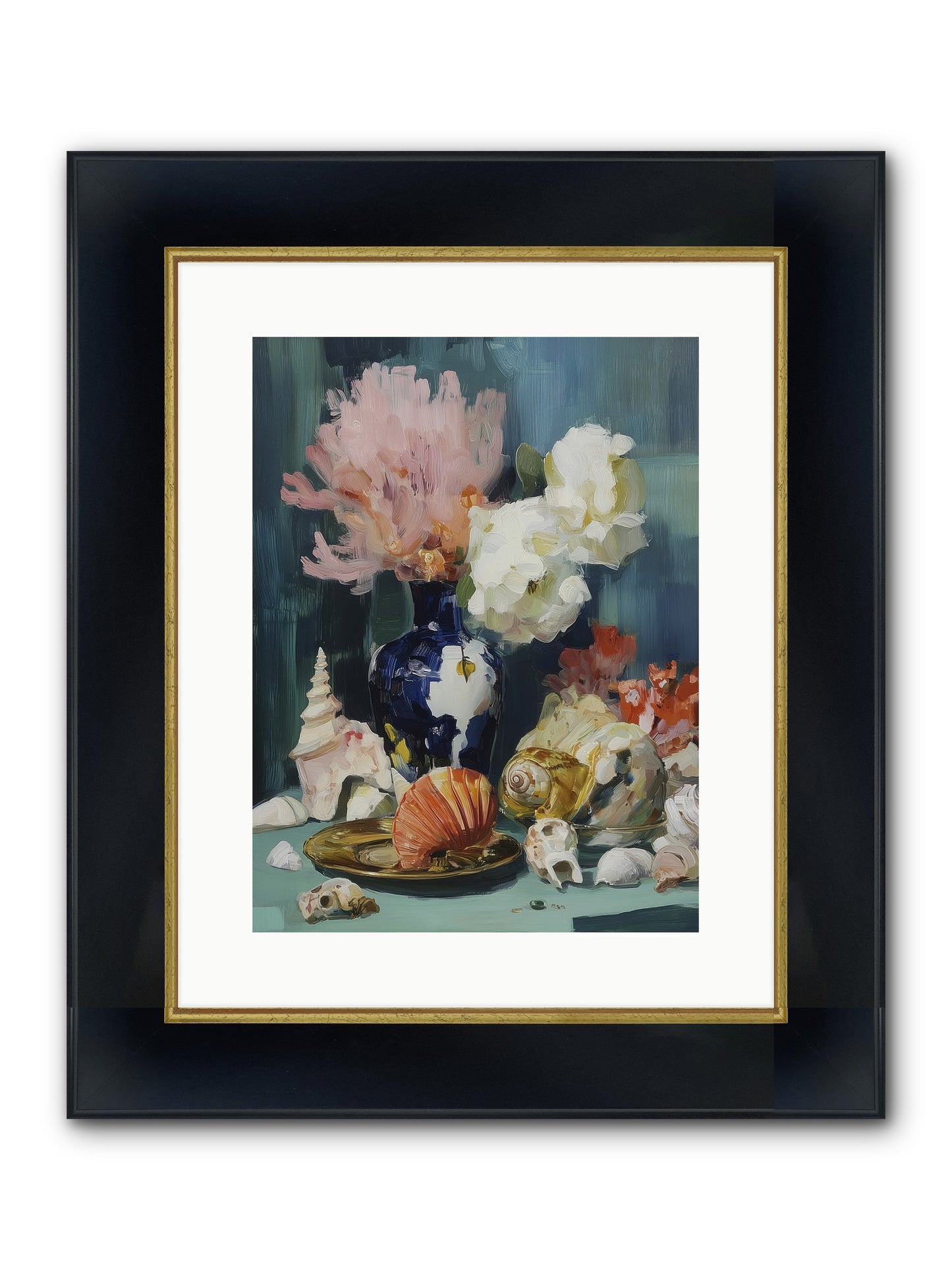 Letter To The Sea Framed Print - Wide Black w/Gold 12x16