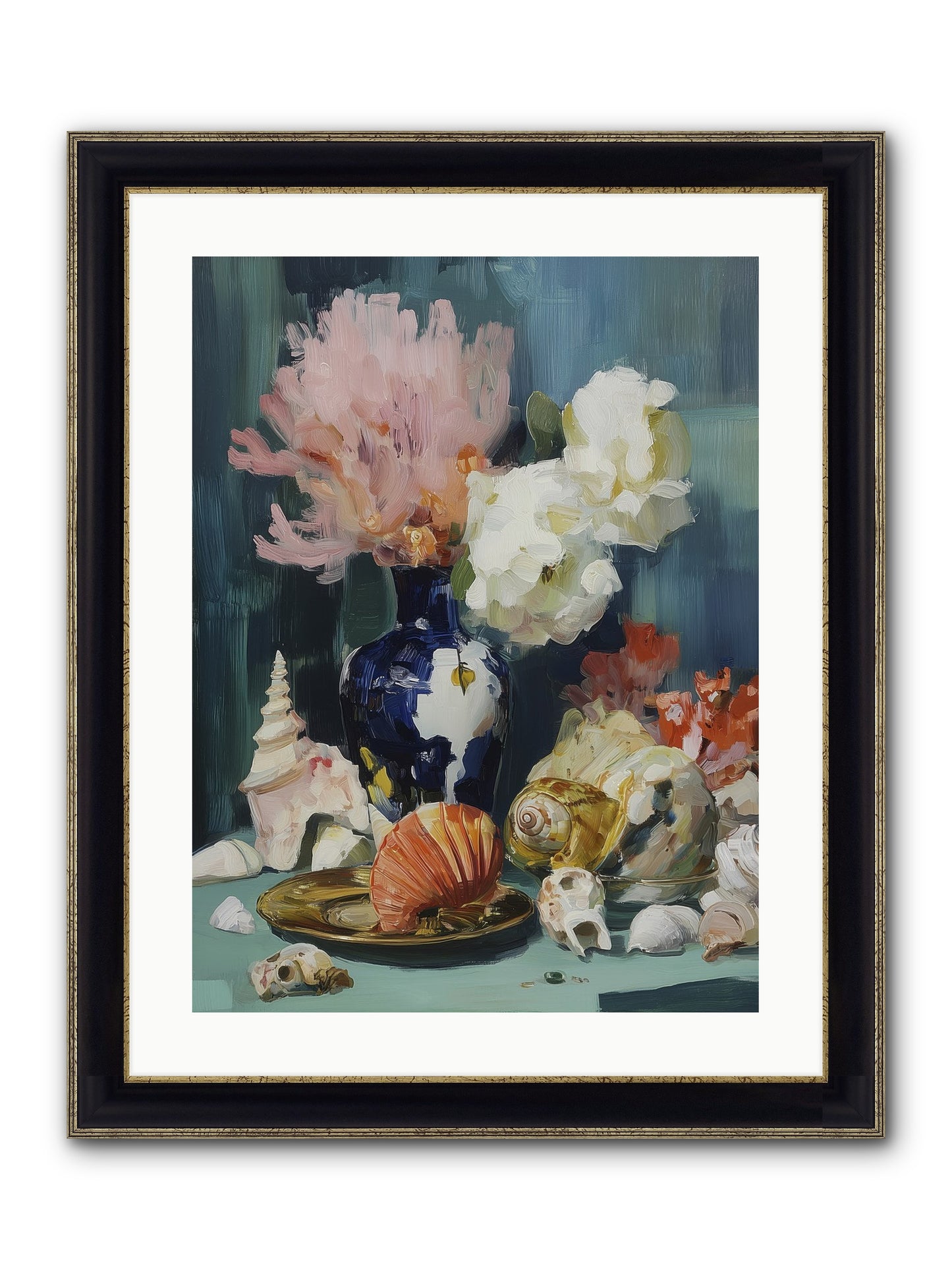 Letter To The Sea Framed Print - Black & Gold 18x24