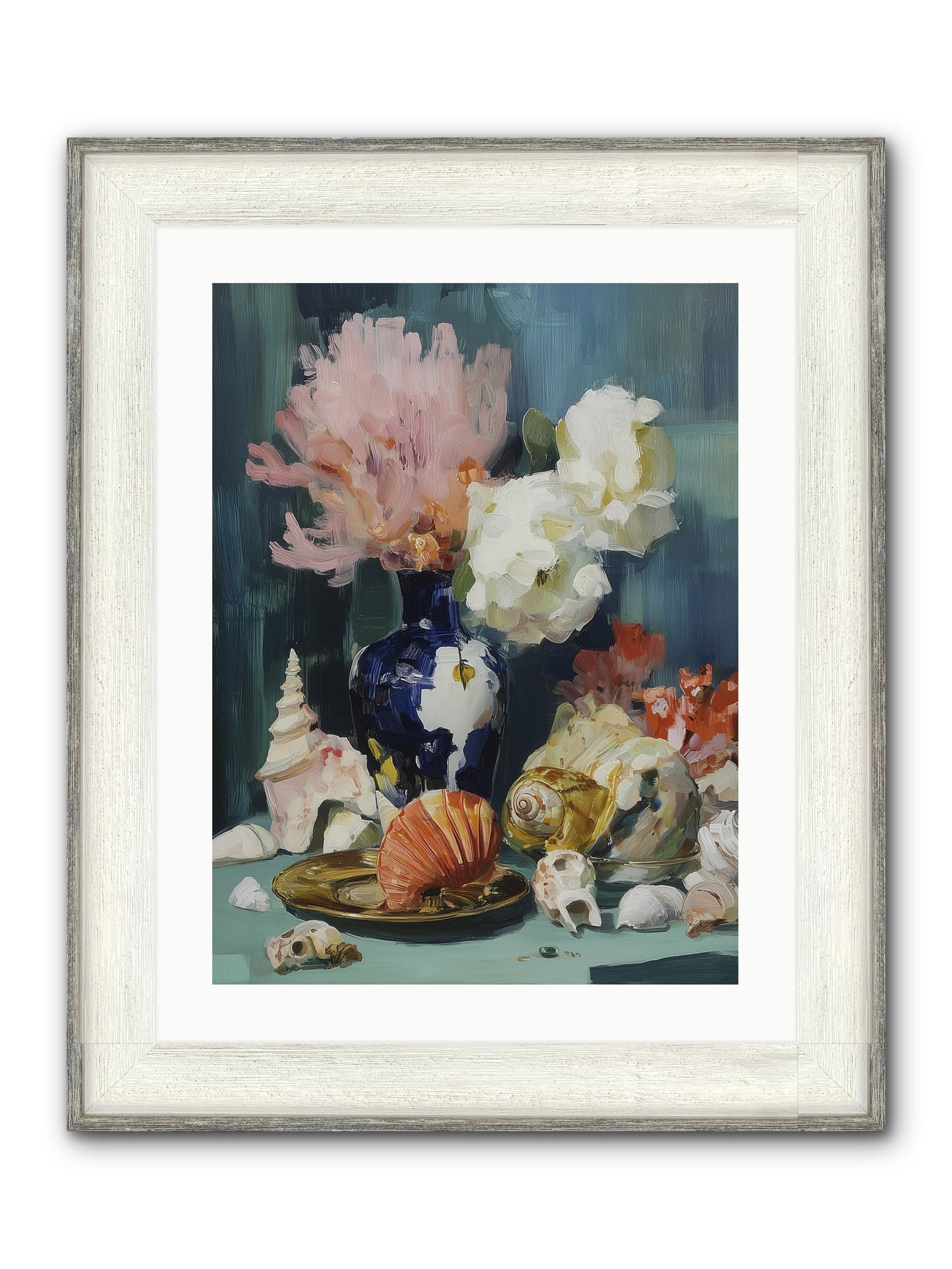 Letter To The Sea Framed Print - Driftwood White 18x24