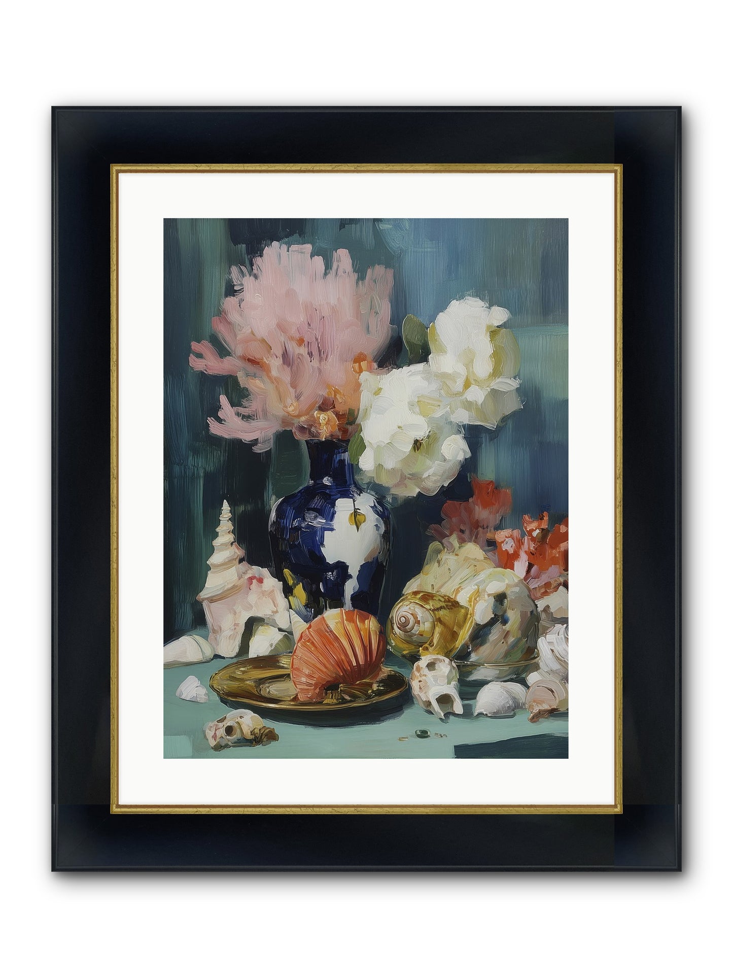 Letter To The Sea Framed Print - Wide Black w/Gold 18x24