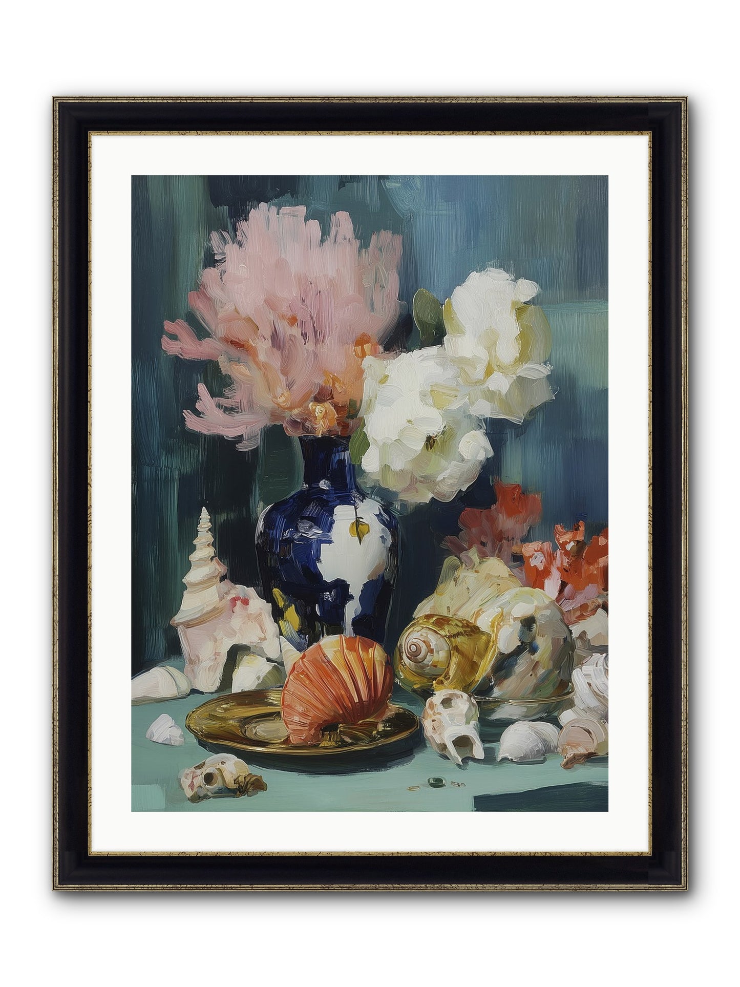 Letter To The Sea Framed Print - Black & Gold 24x32