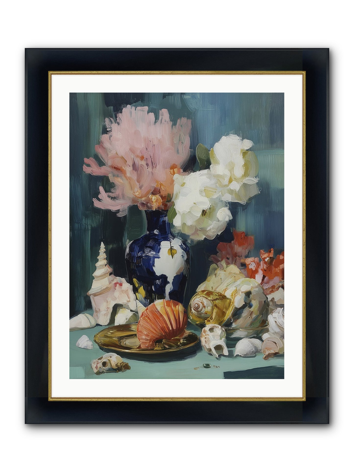 Letter To The Sea Framed Print - Wide Black w/Gold 24x32