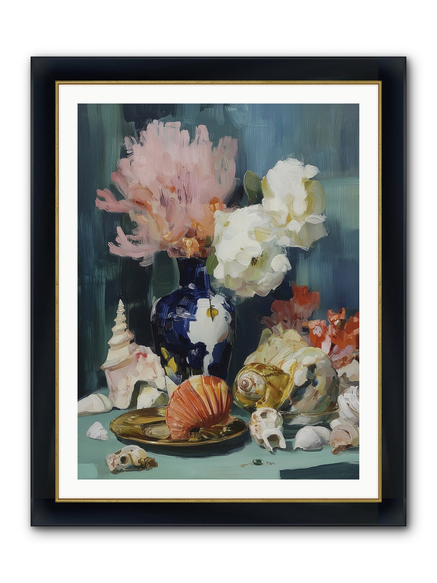 Letter To The Sea Framed Print - Wide Black w/Gold 30x40