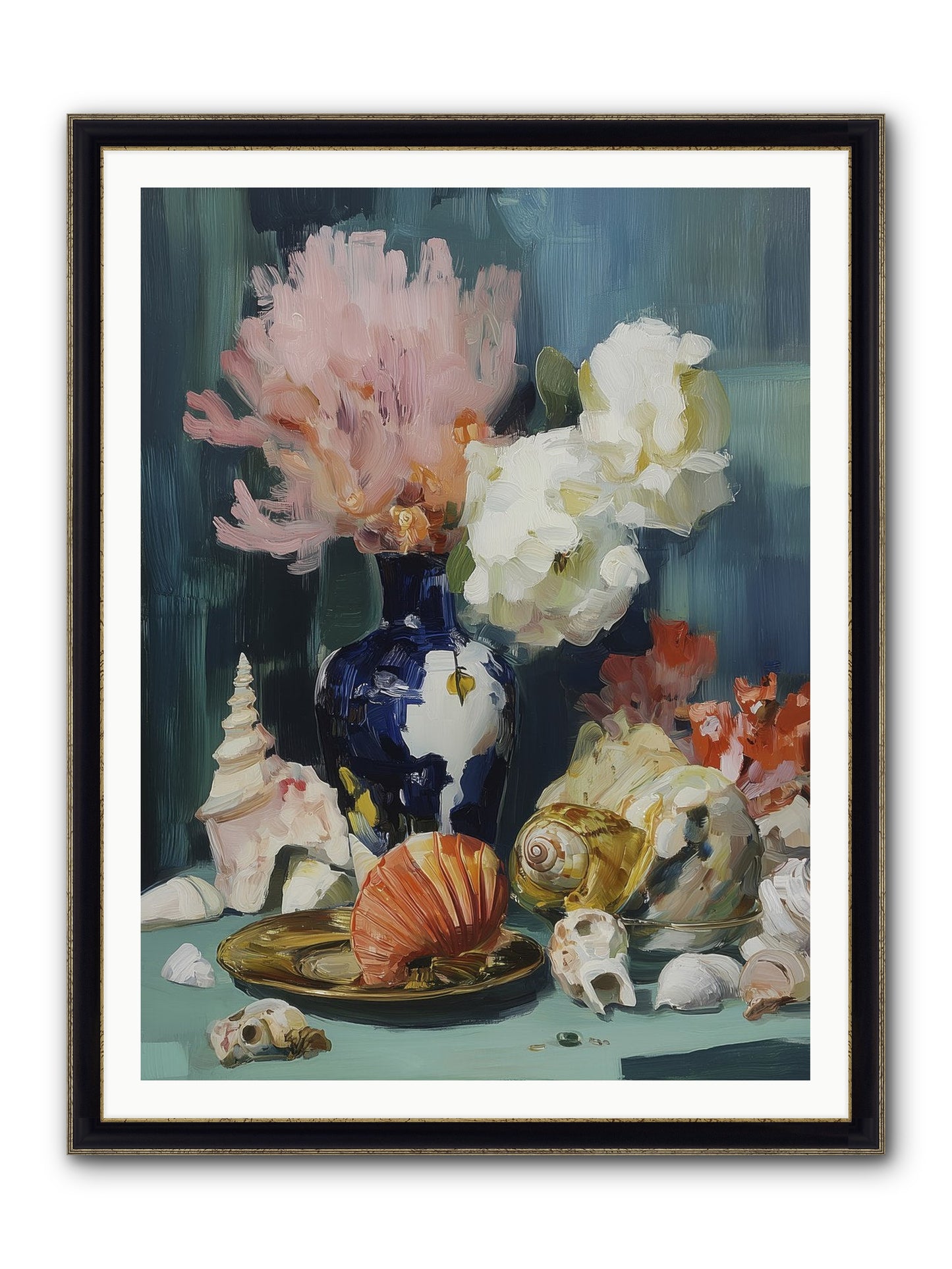 Letter To The Sea Framed Print - Black & Gold 36x48