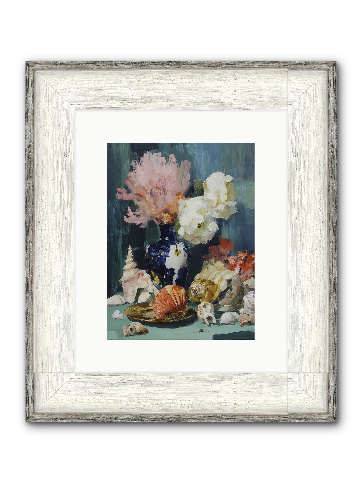 Letter To The Sea Framed Print - Driftwood White 9x12
