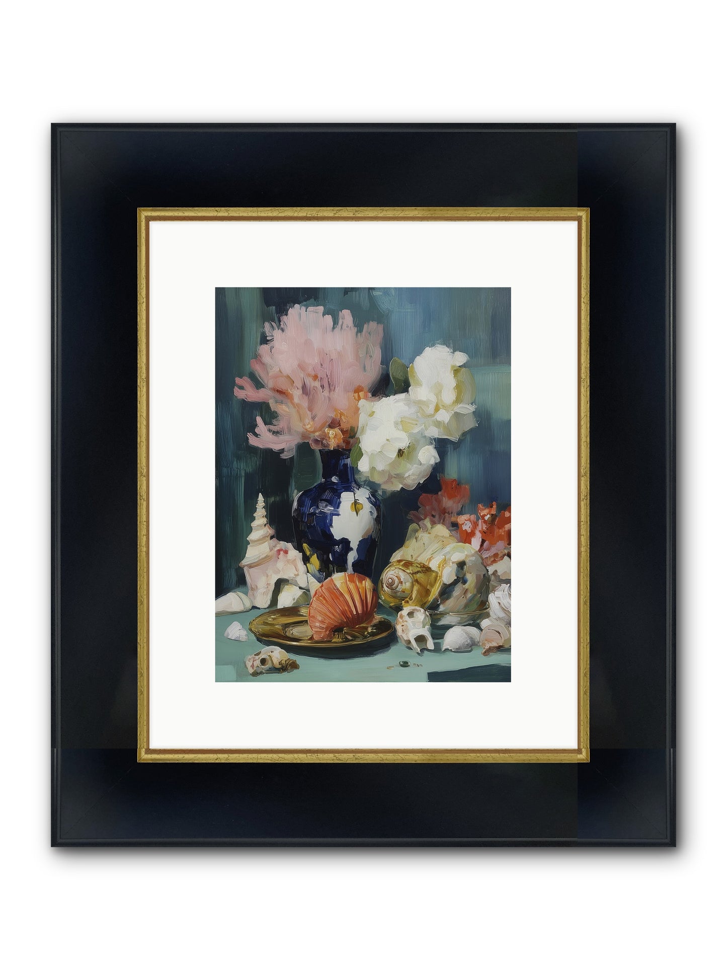 Letter To The Sea Framed Print - Wide Black w/Gold 9x12