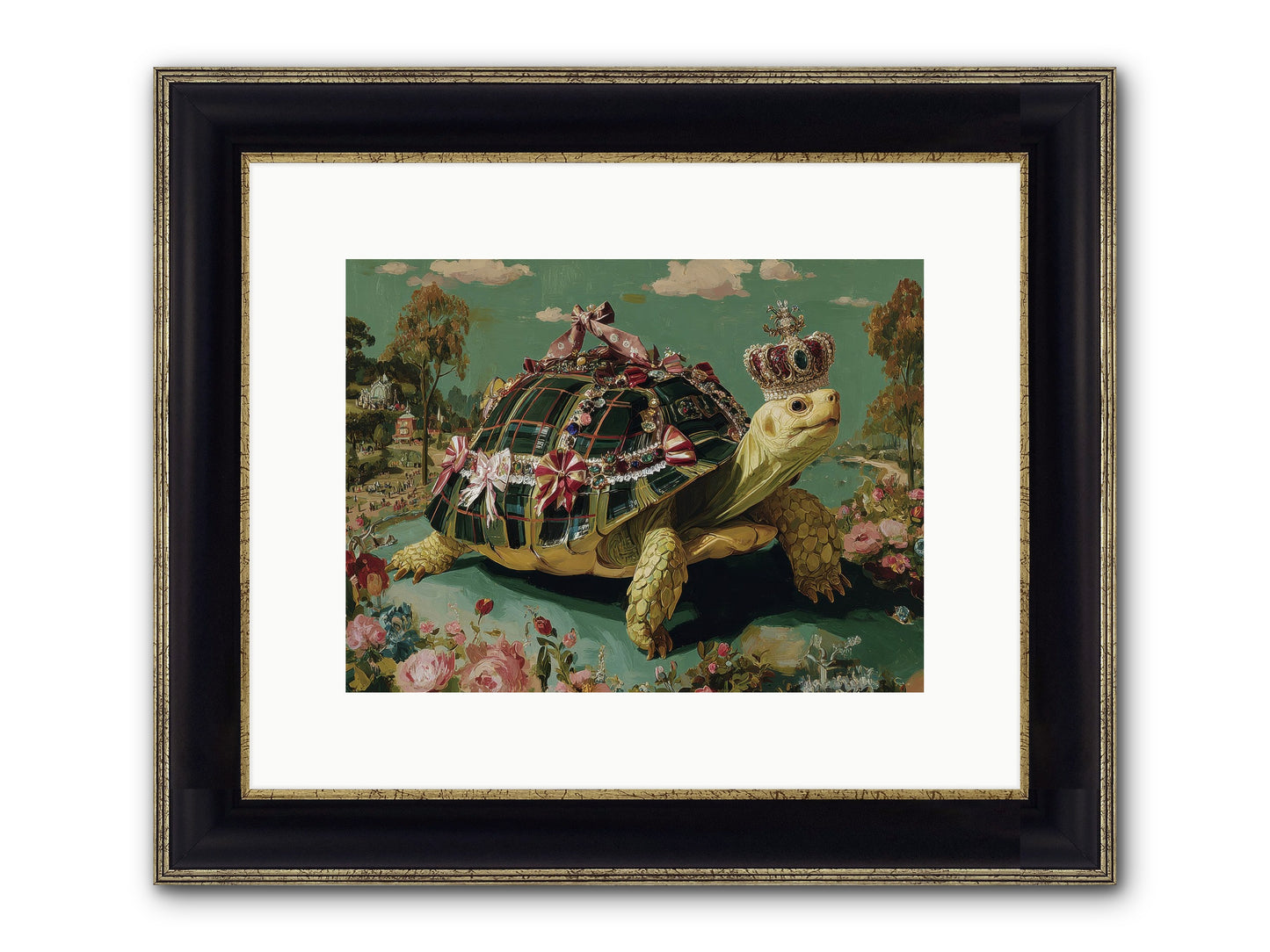 Letters Beyond The Seine Framed Print - Black & Gold 12x9