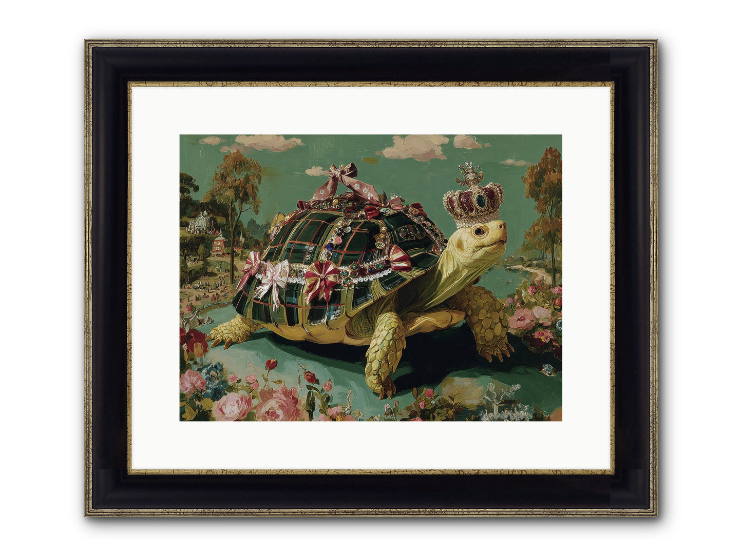 Letters Beyond The Seine Framed Print - Black & Gold 16x12