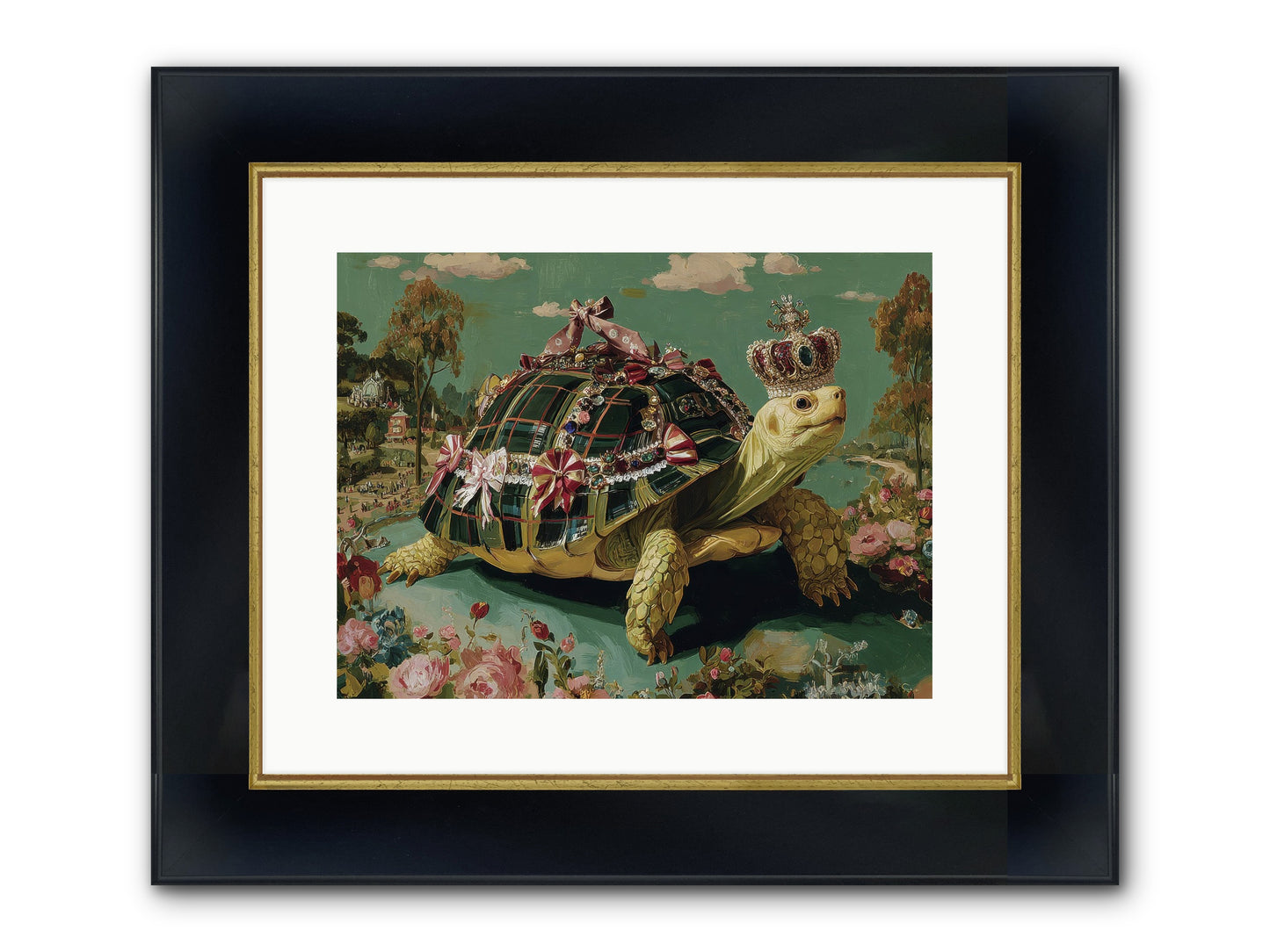 Letters Beyond The Seine Framed Print - Wide Black w/Gold 16x12