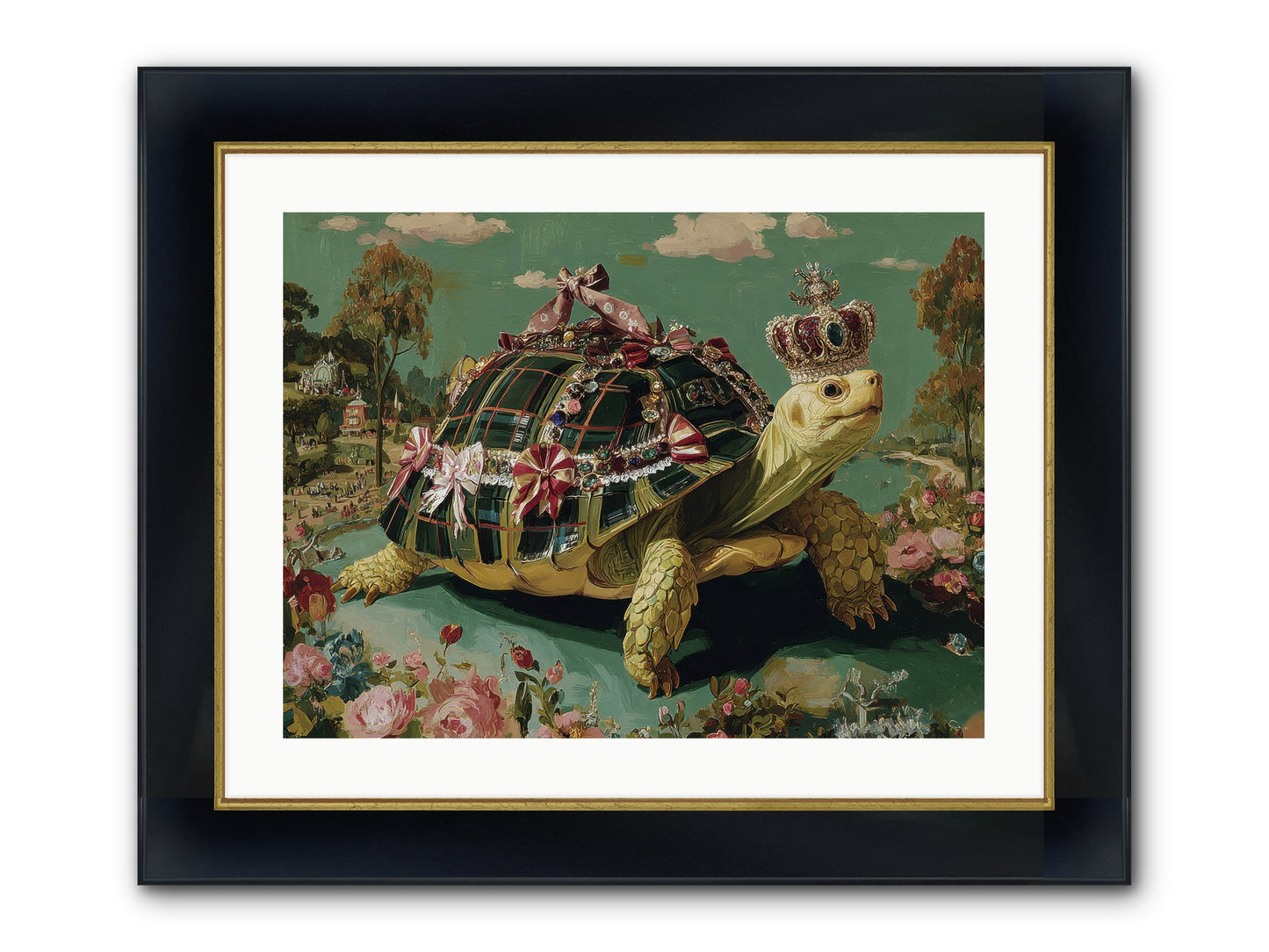 Letters Beyond The Seine Framed Print - Wide Black w/Gold 24x18