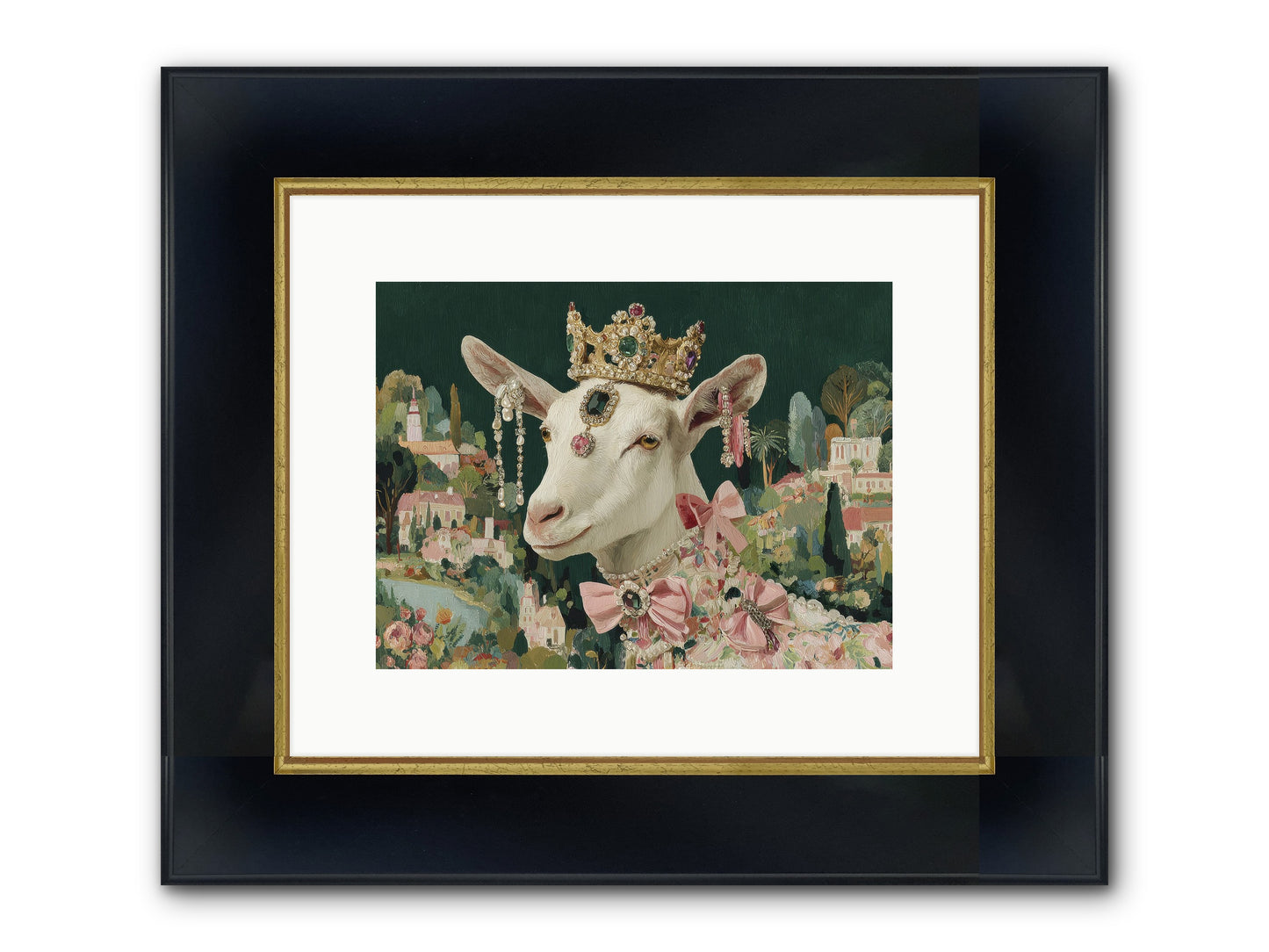 Letters From Afar Framed Print - Wide Black w/Gold 12x9