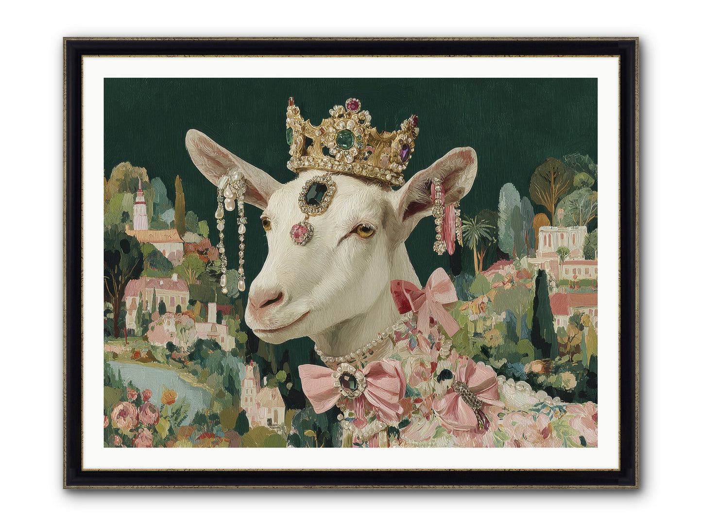 Letters From Afar Framed Print - Black & Gold 48x36