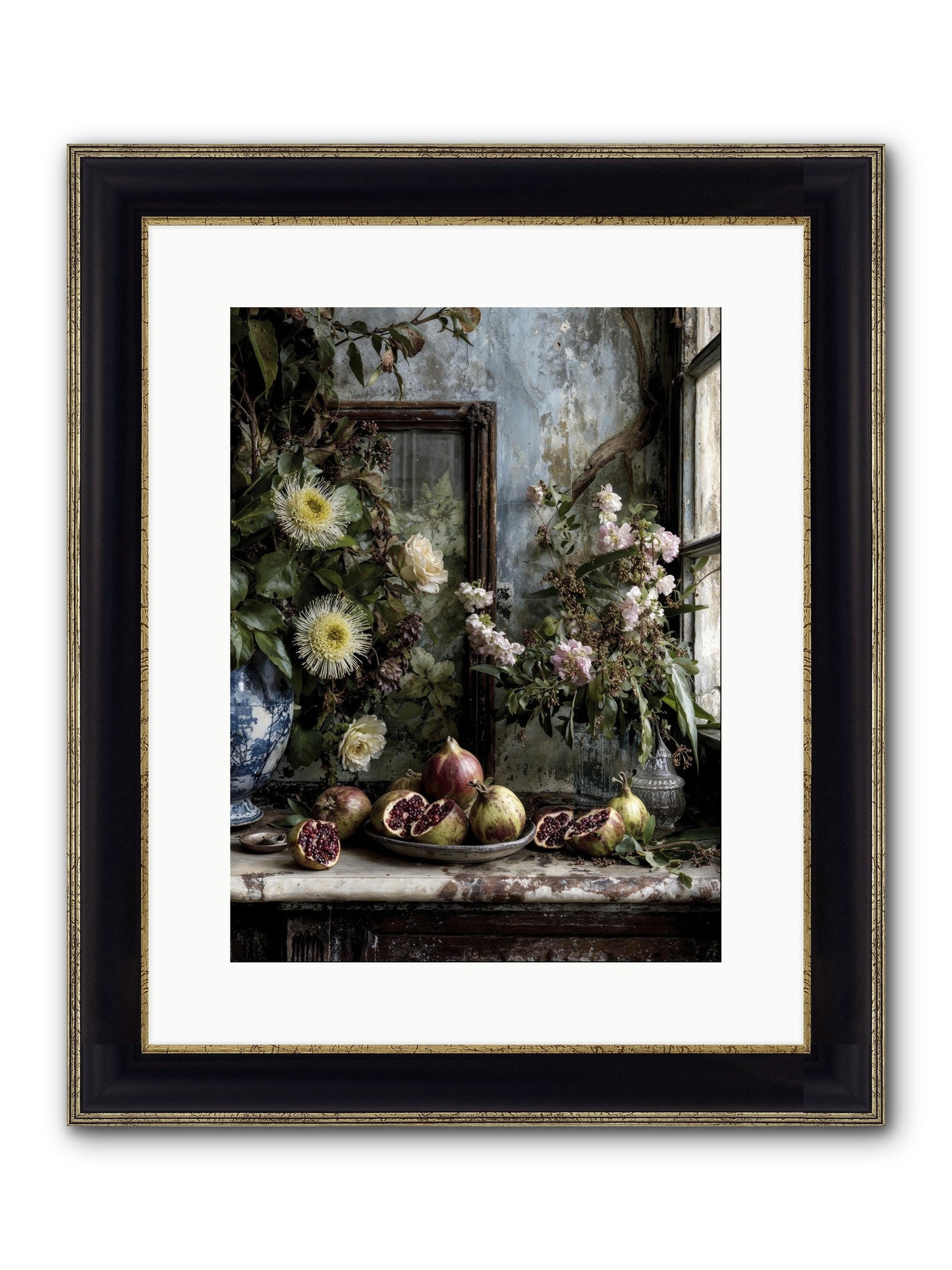 Letters From Paradise Framed Print - Black & Gold 12x16