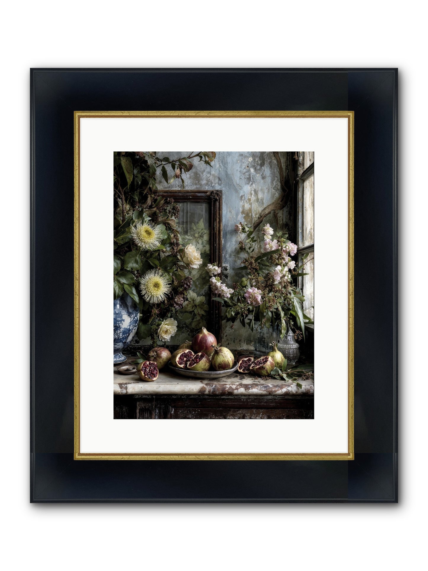Letters From Paradise Framed Print - Wide Black w/Gold 12x16