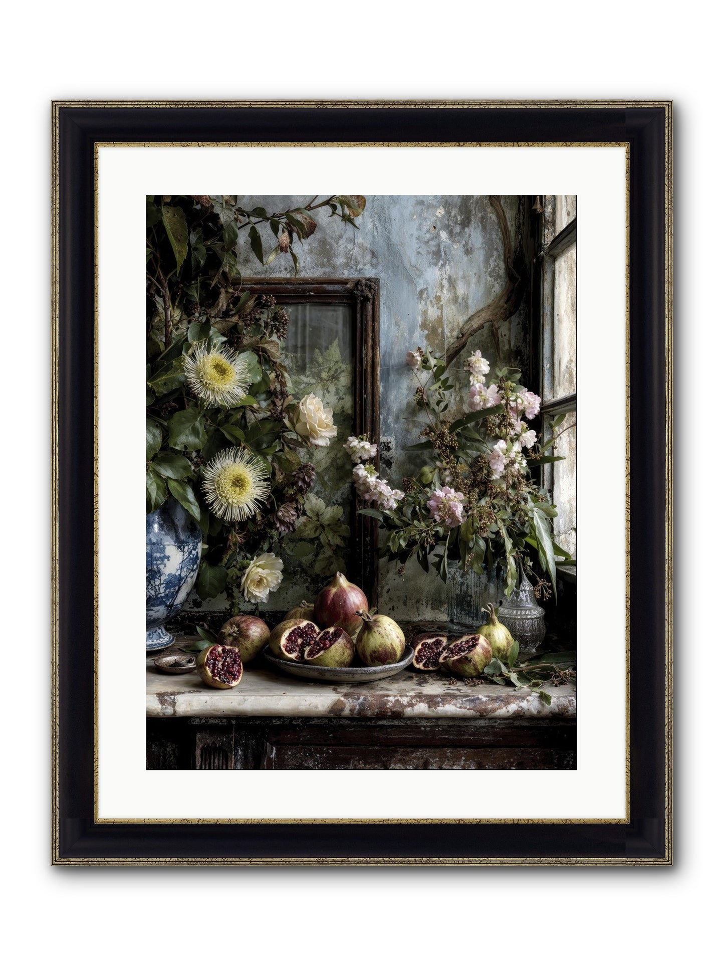 Letters From Paradise Framed Print - Black & Gold 18x24