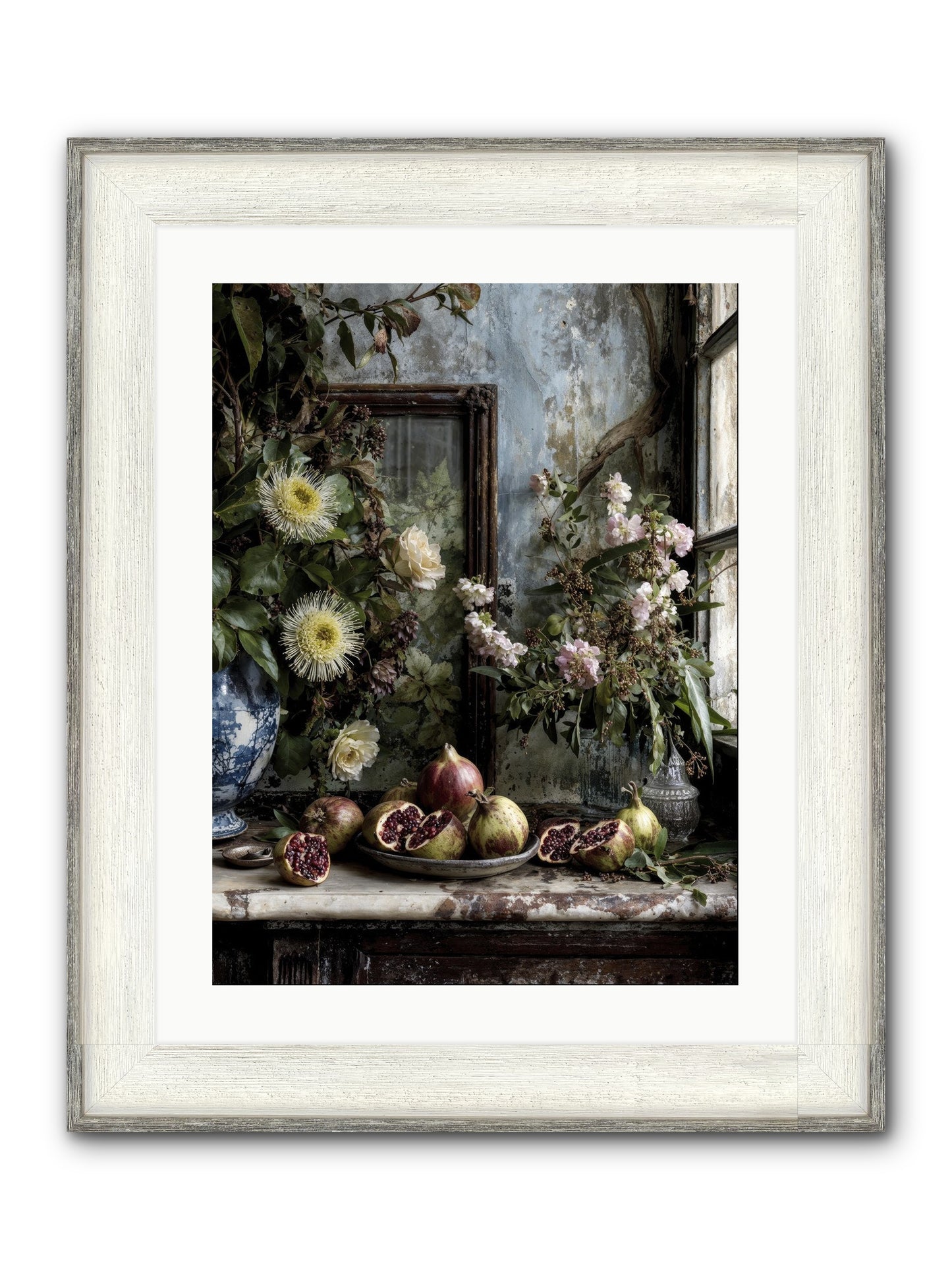 Letters From Paradise Framed Print - Driftwood White 18x24