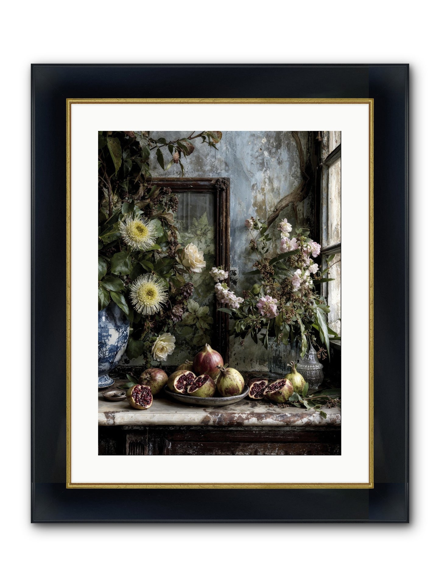 Letters From Paradise Framed Print - Wide Black w/Gold 18x24