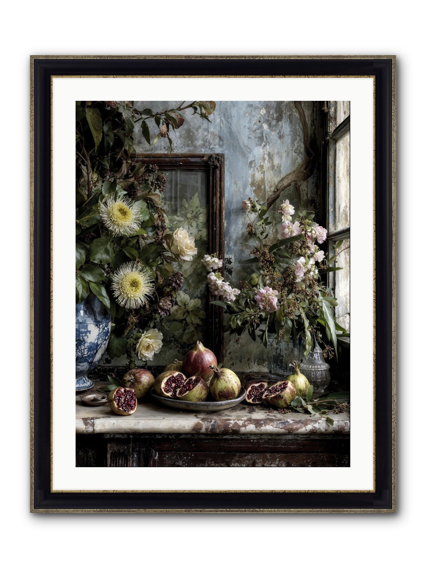 Letters From Paradise Framed Print - Black & Gold 24x32