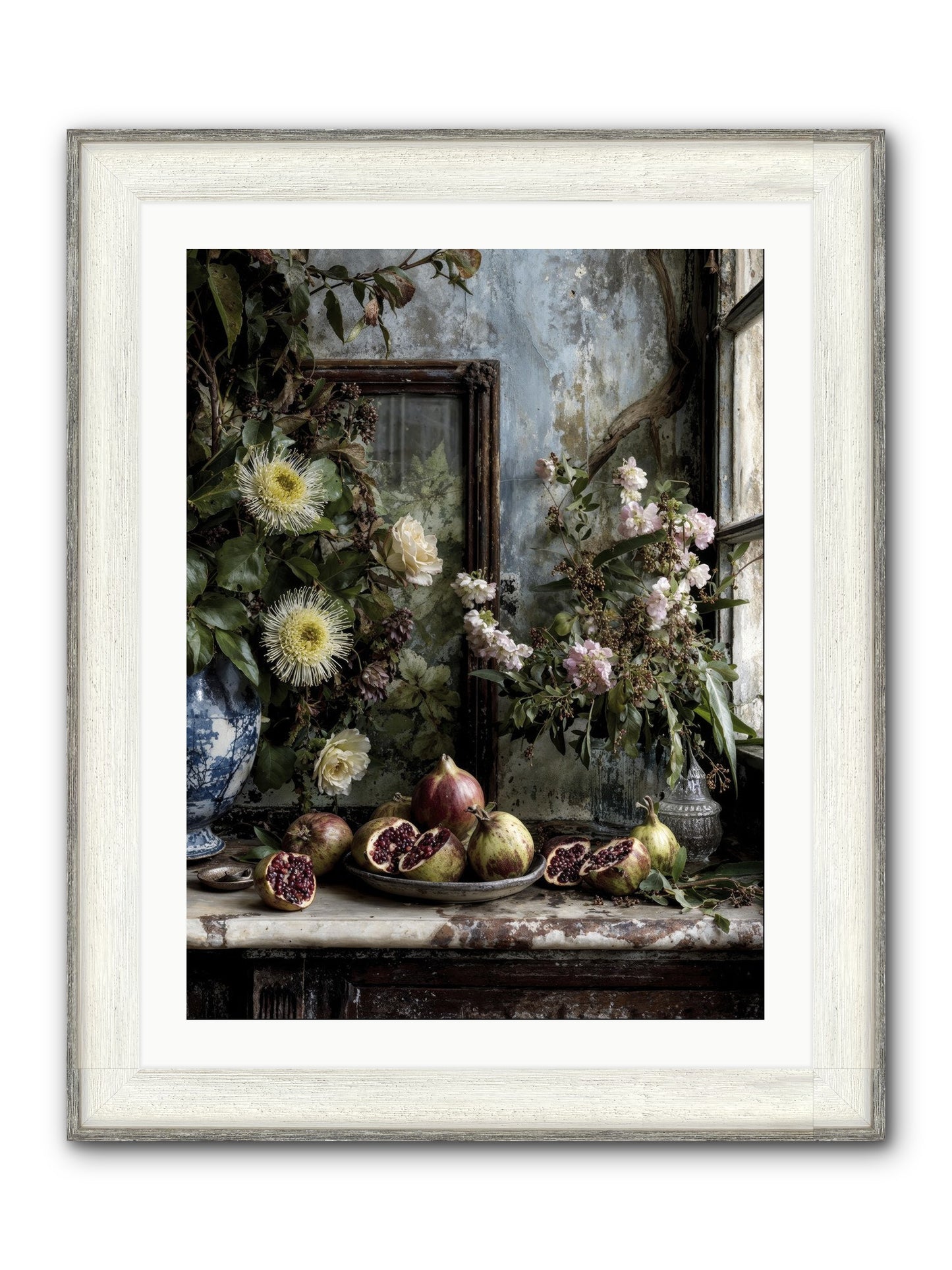 Letters From Paradise Framed Print - Driftwood White 24x32