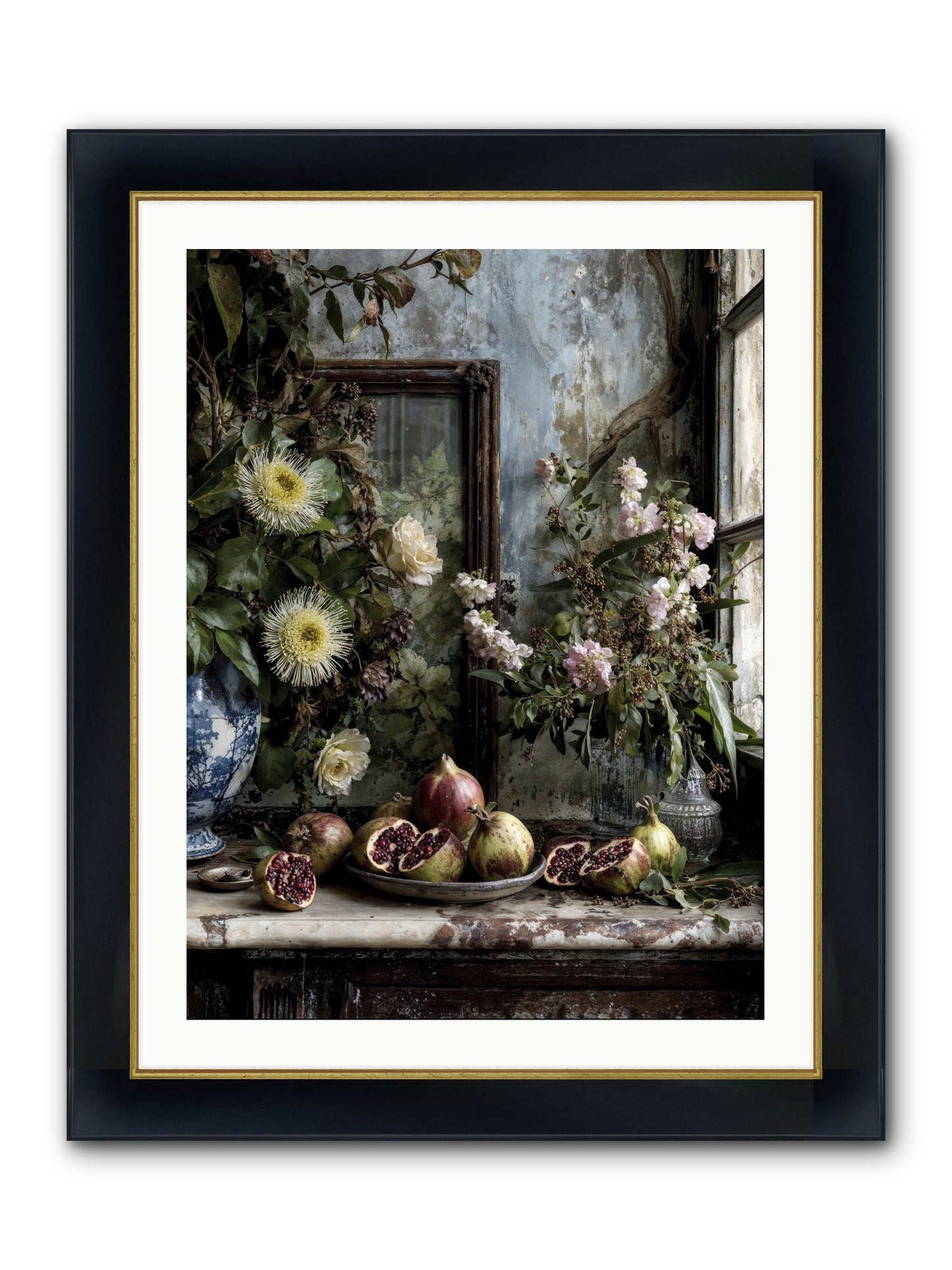 Letters From Paradise Framed Print - Wide Black w/Gold 24x32