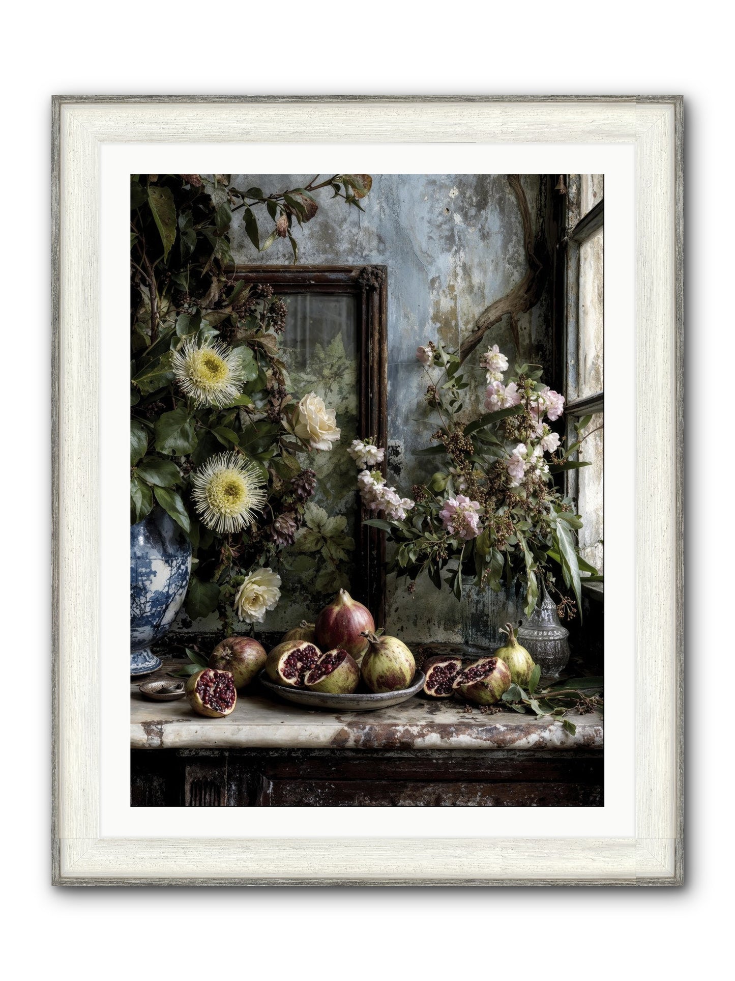 Letters From Paradise Framed Print - Driftwood White 30x40