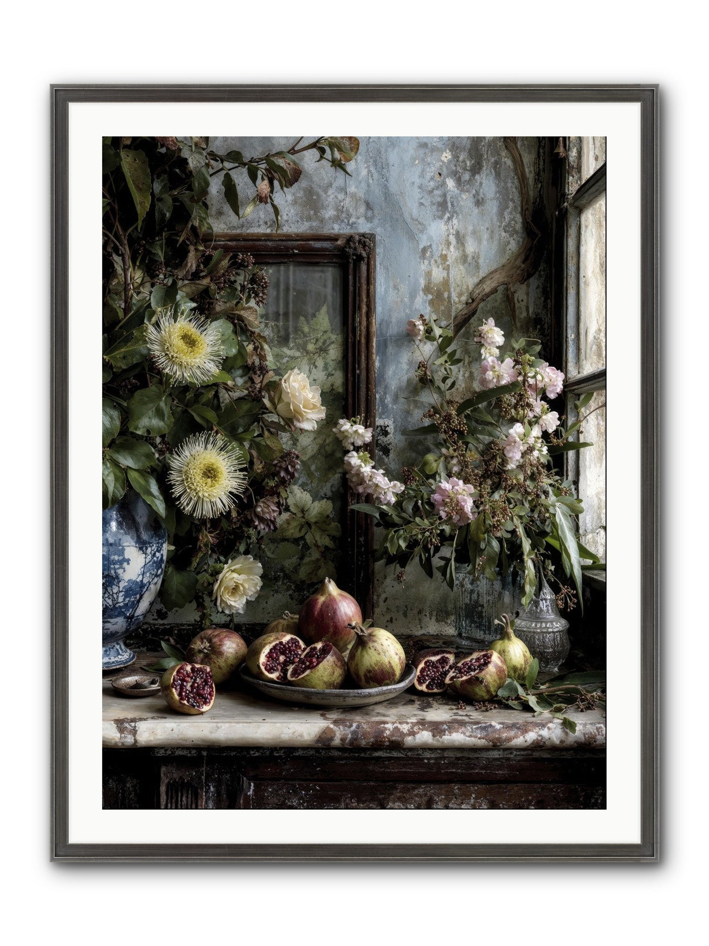 Letters From Paradise Framed Print - Slimwoods Black/Silver 30x40