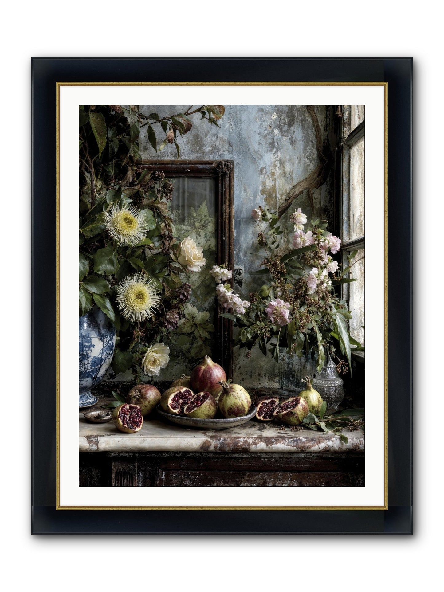 Letters From Paradise Framed Print - Wide Black w/Gold 30x40