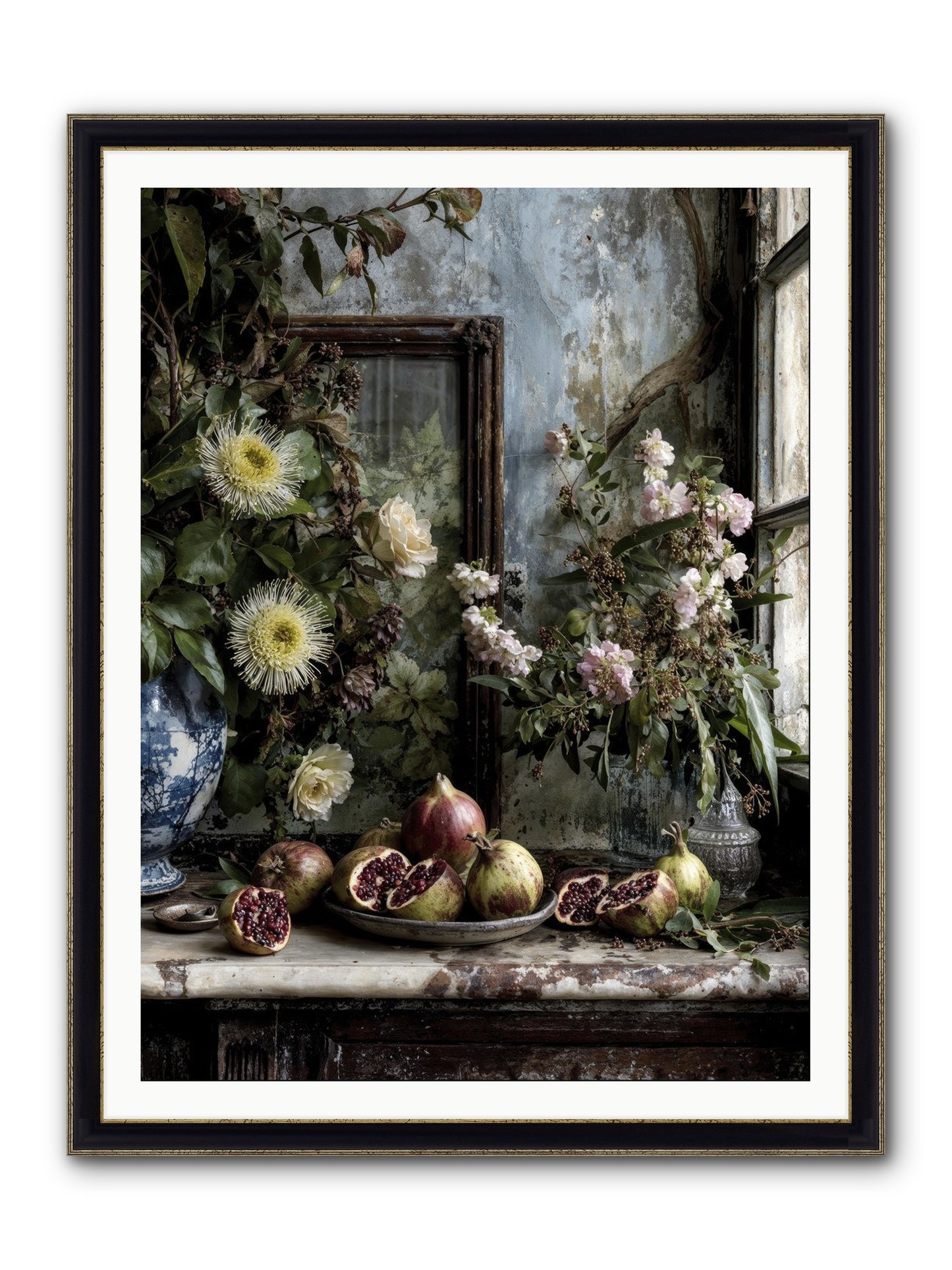 Letters From Paradise Framed Print - Black & Gold 36x48