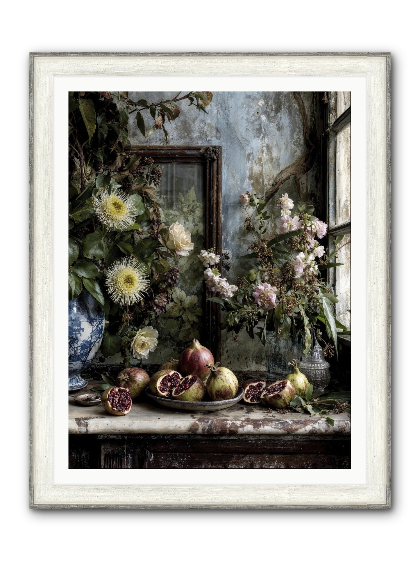 Letters From Paradise Framed Print - Driftwood White 36x48