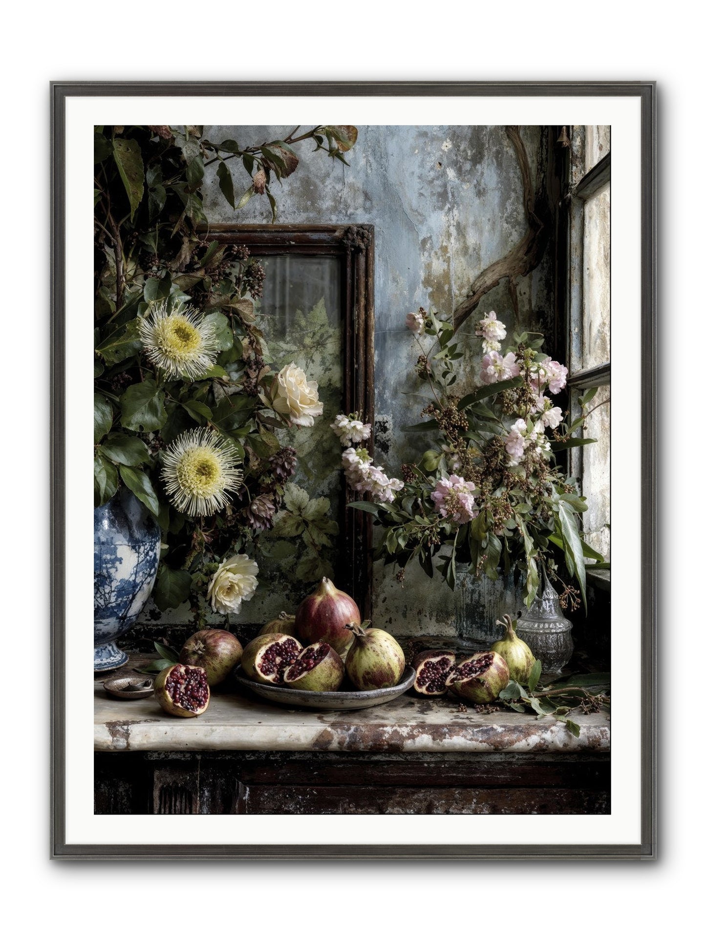 Letters From Paradise Framed Print - Slimwoods Black/Silver 36x48