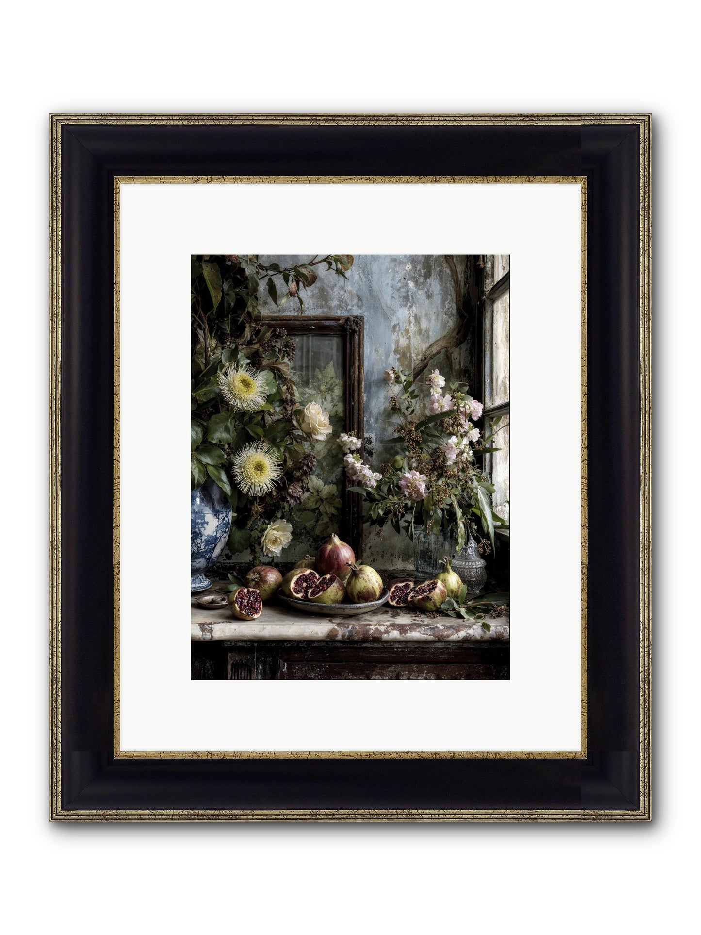 Letters From Paradise Framed Print - Black & Gold 9x12