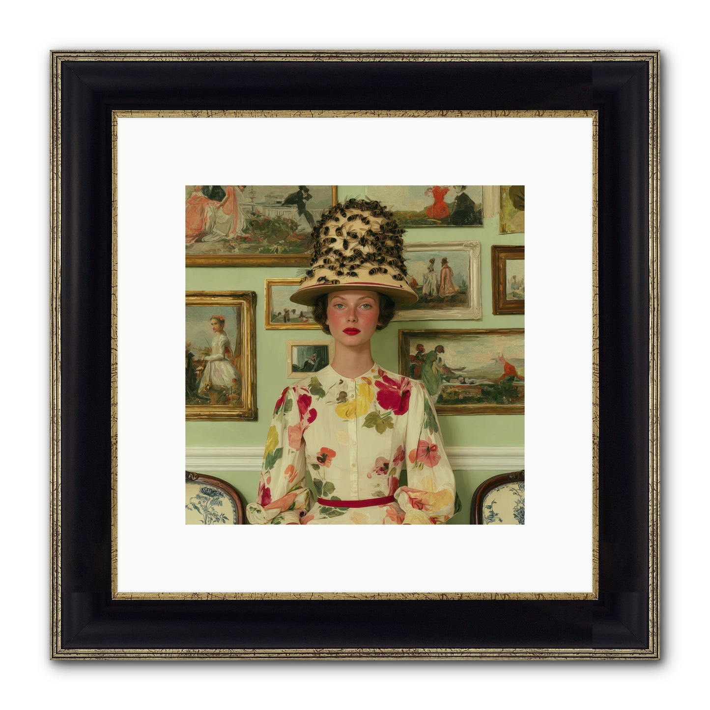 Letters From The Linen District Framed Print - Black & Gold 10x10