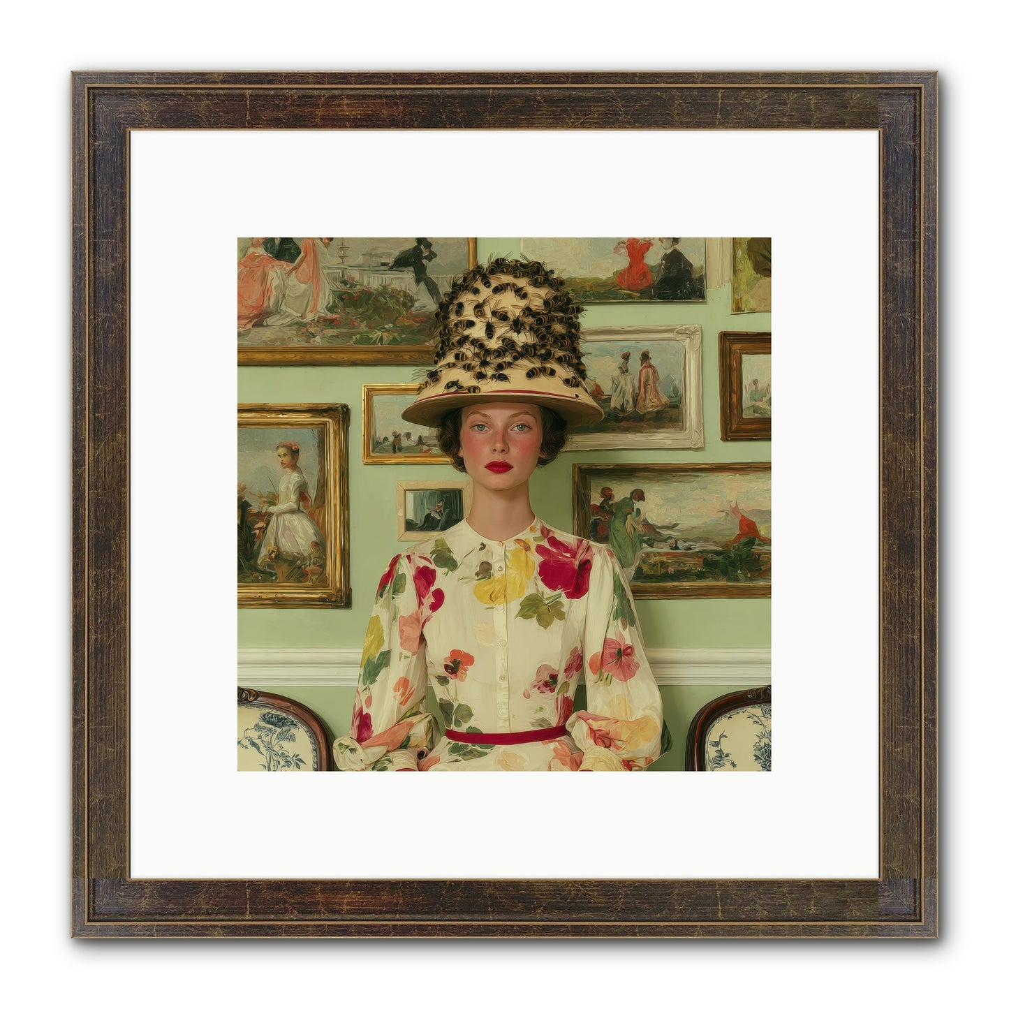Letters From The Linen District Framed Print - Slimwoods Black/Gold 10x10