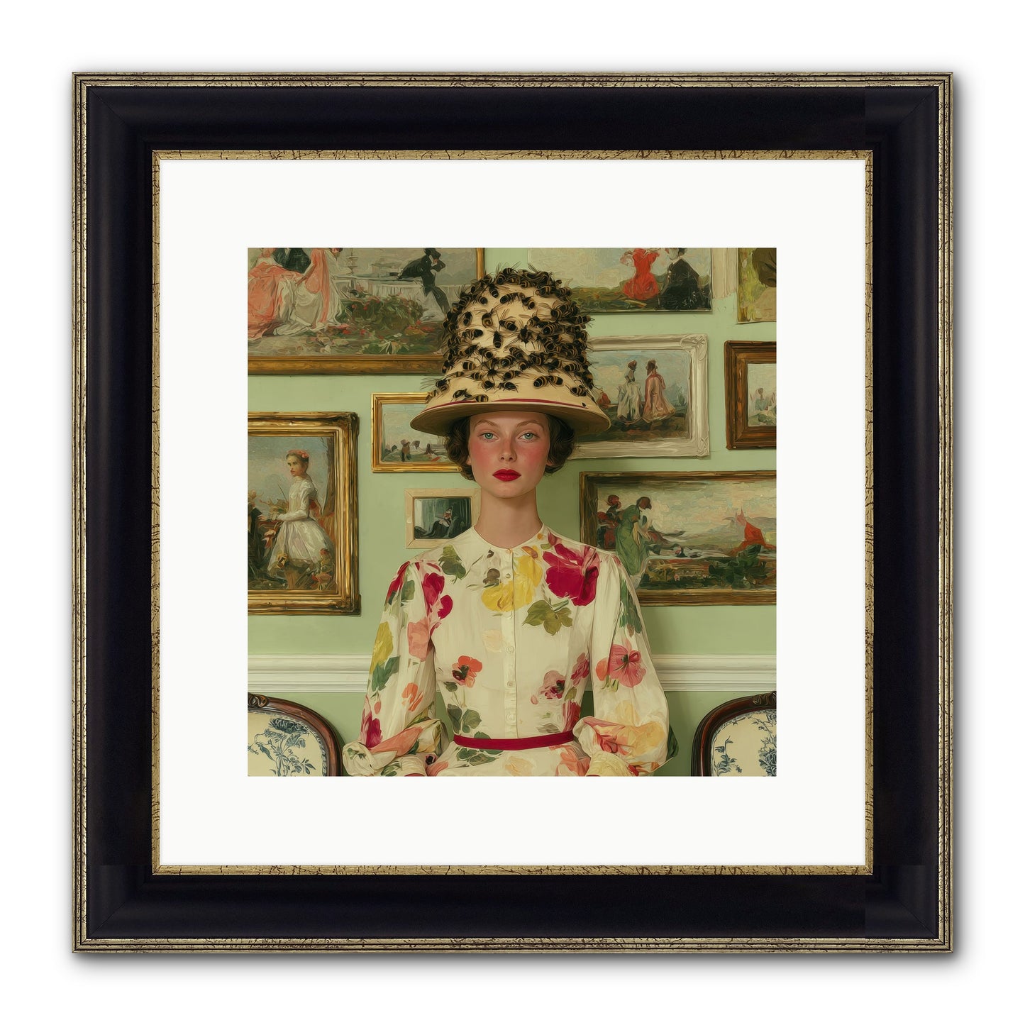 Letters From The Linen District Framed Print - Black & Gold 12x12