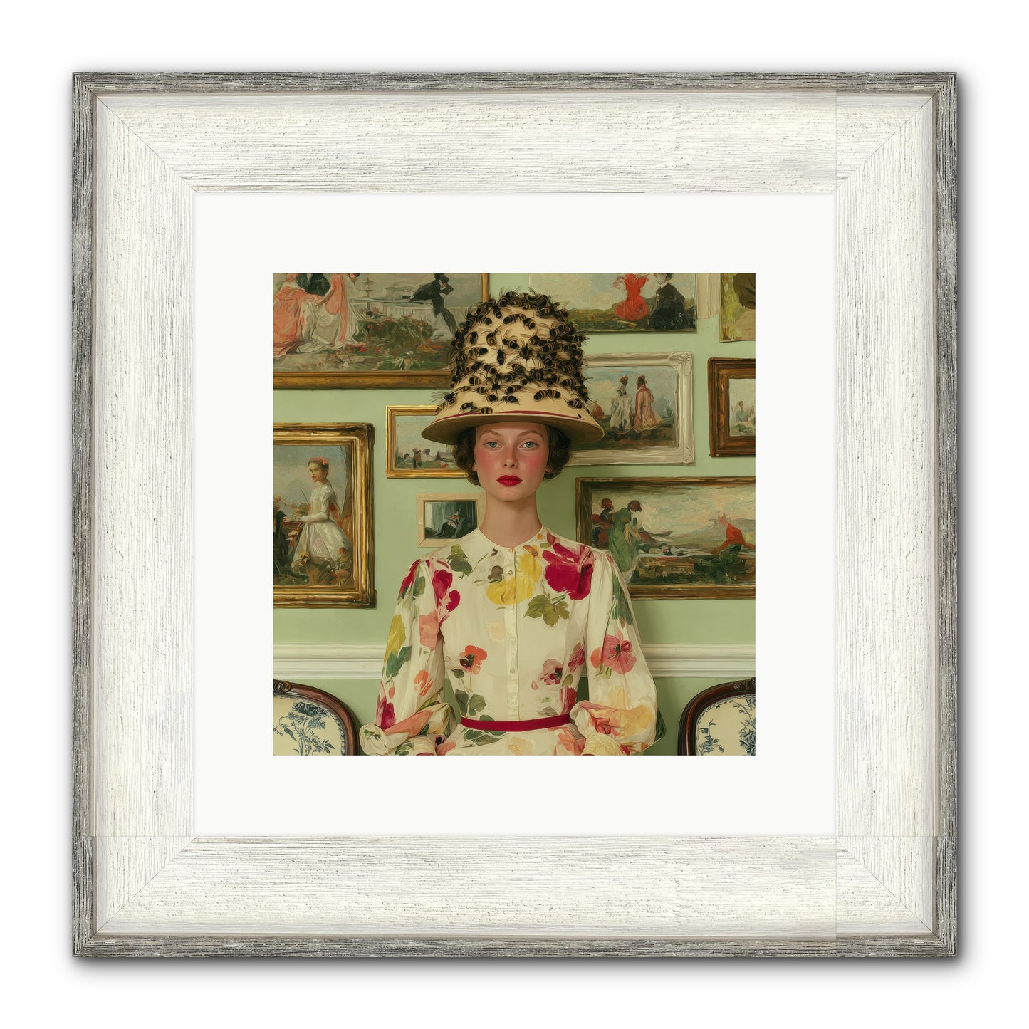 Letters From The Linen District Framed Print - Driftwood White 12x12