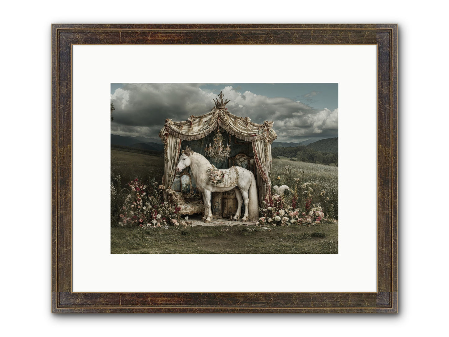 Letters In Rain Framed Print - Slimwoods Black/Gold 12x9
