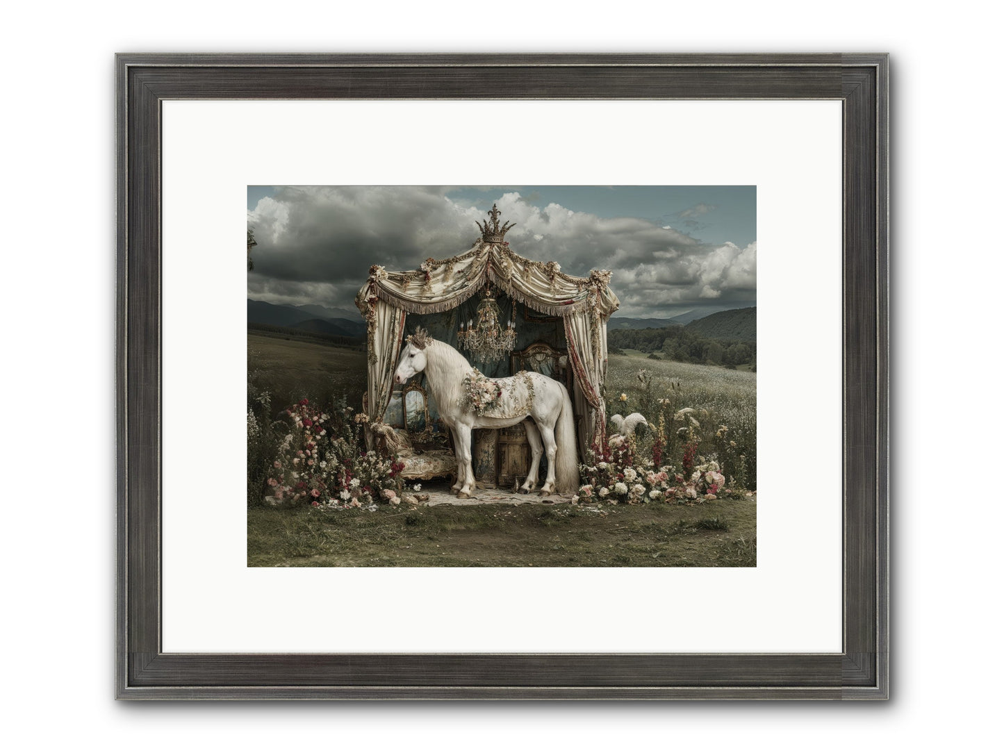 Letters In Rain Framed Print - Slimwoods Black/Silver 12x9