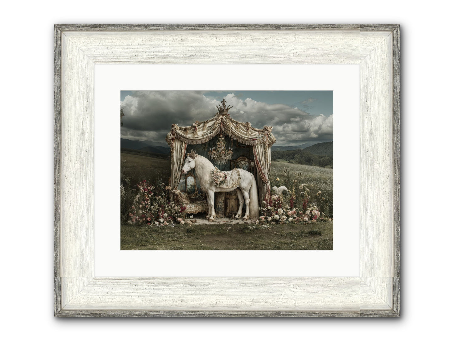 Letters In Rain Framed Print - Driftwood White 16x12