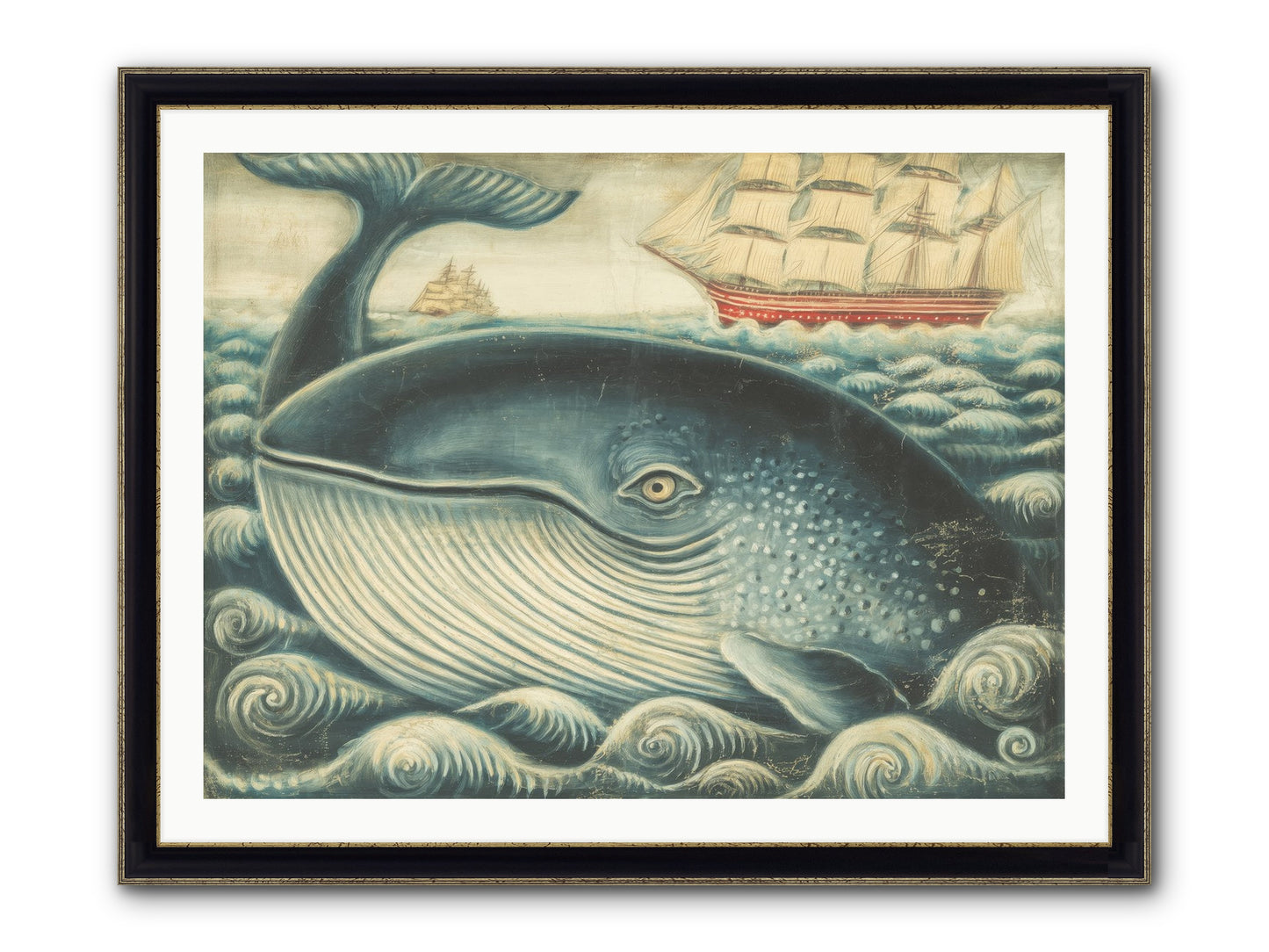 Leviathan Lookout Framed Print - Black & Gold 40x30