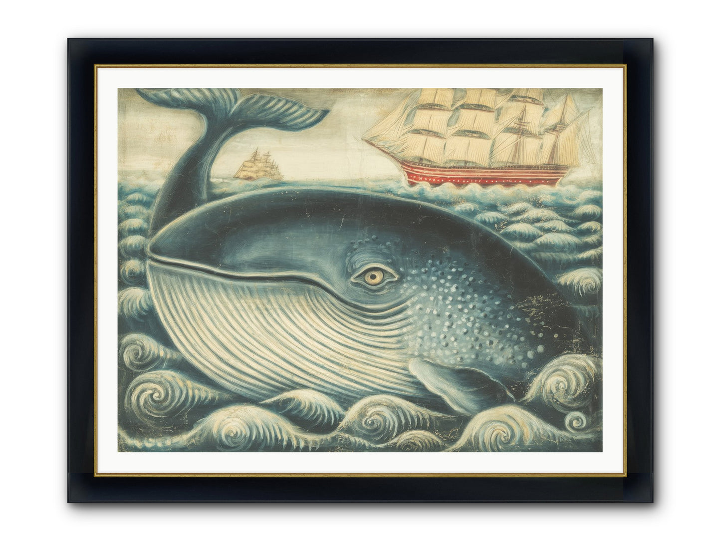Leviathan Lookout Framed Print - Wide Black w/Gold 48x36